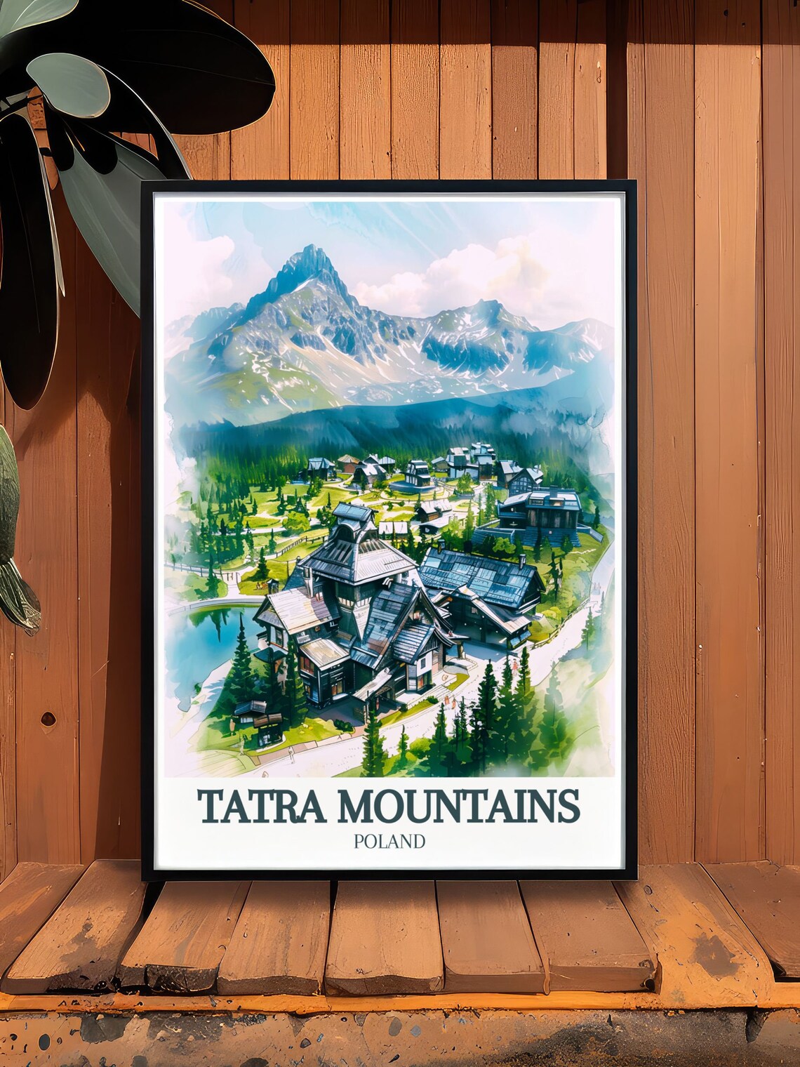 Tatra Mountains Poland Alpine Lodge Village Valley Travel Poster - Image 3