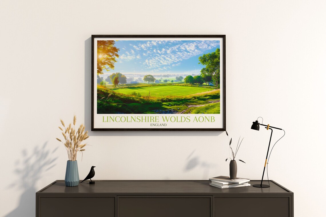 Lincolnshire Wolds Sunrise Farmland Panorama England Travel Poster - Image 2
