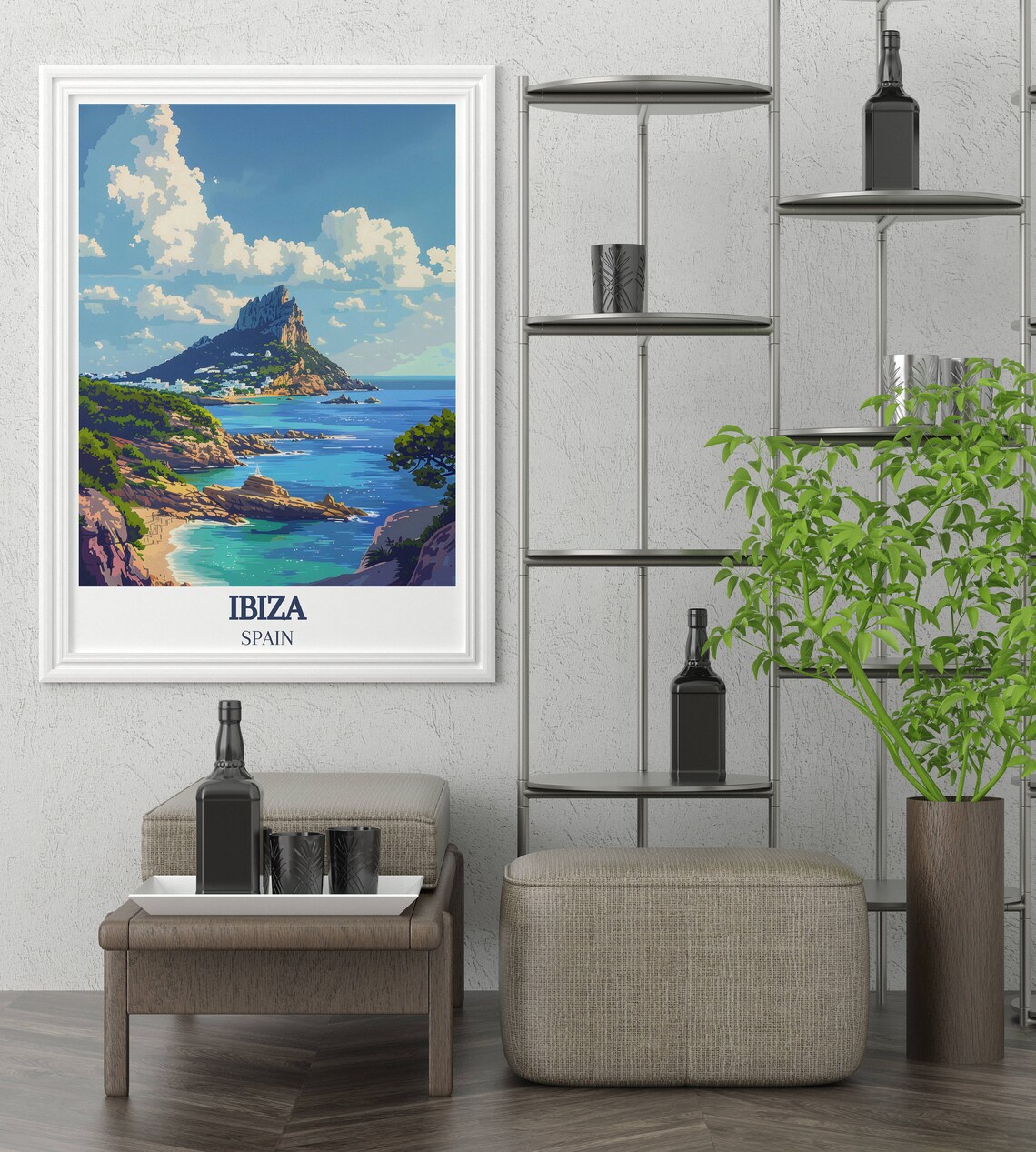Ibiza Es Vedra Rock Island Turquoise Coast Spain Travel Poster - Image 2