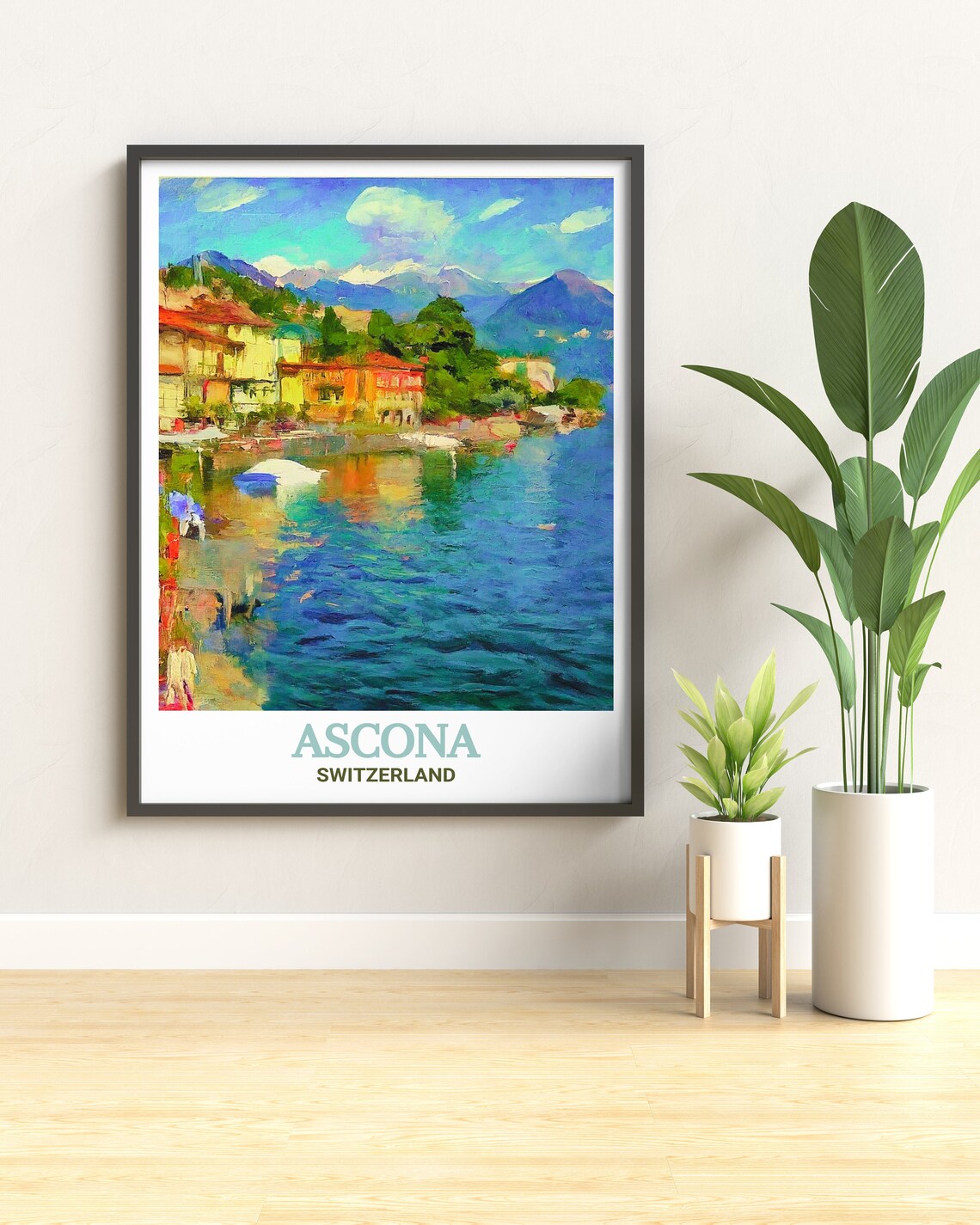 Ascona Lake Promenade In Impressionist Style Switzerland Poster - Image 3