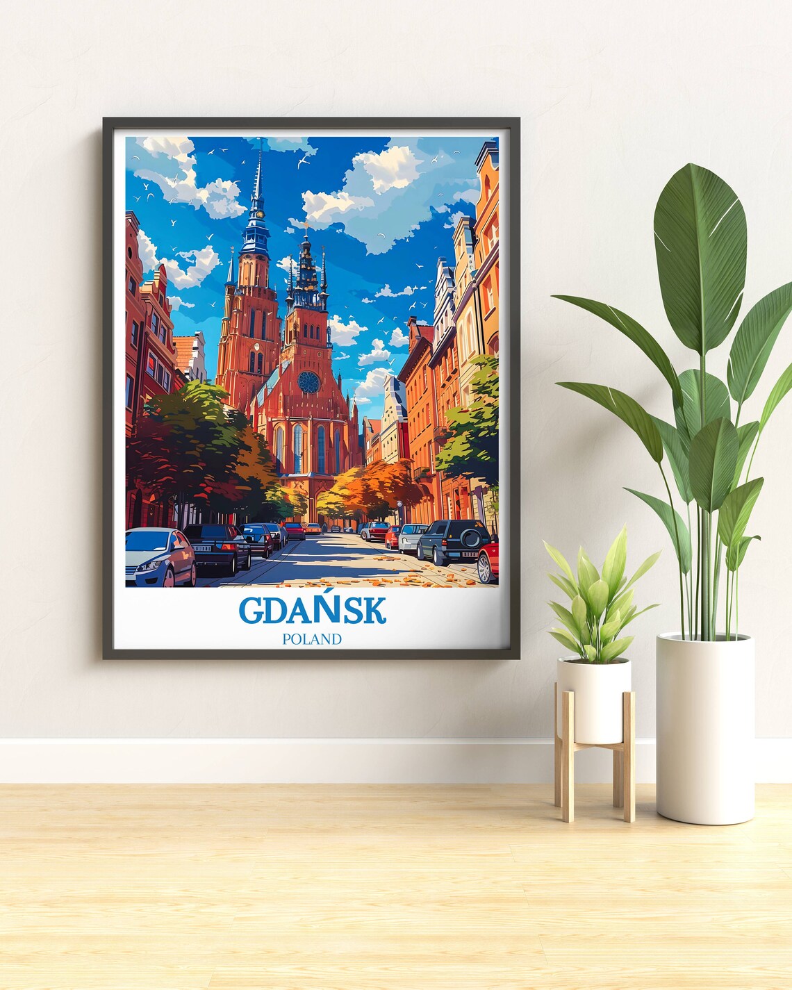 Gdansk Poland Brick Gothic Church Street Red Facades City Poster - Image 2