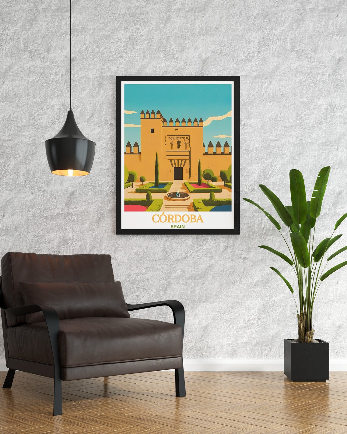 Cordoba Alcazar Fortress Gardens Palace Courtyard Travel Poster - Image 3
