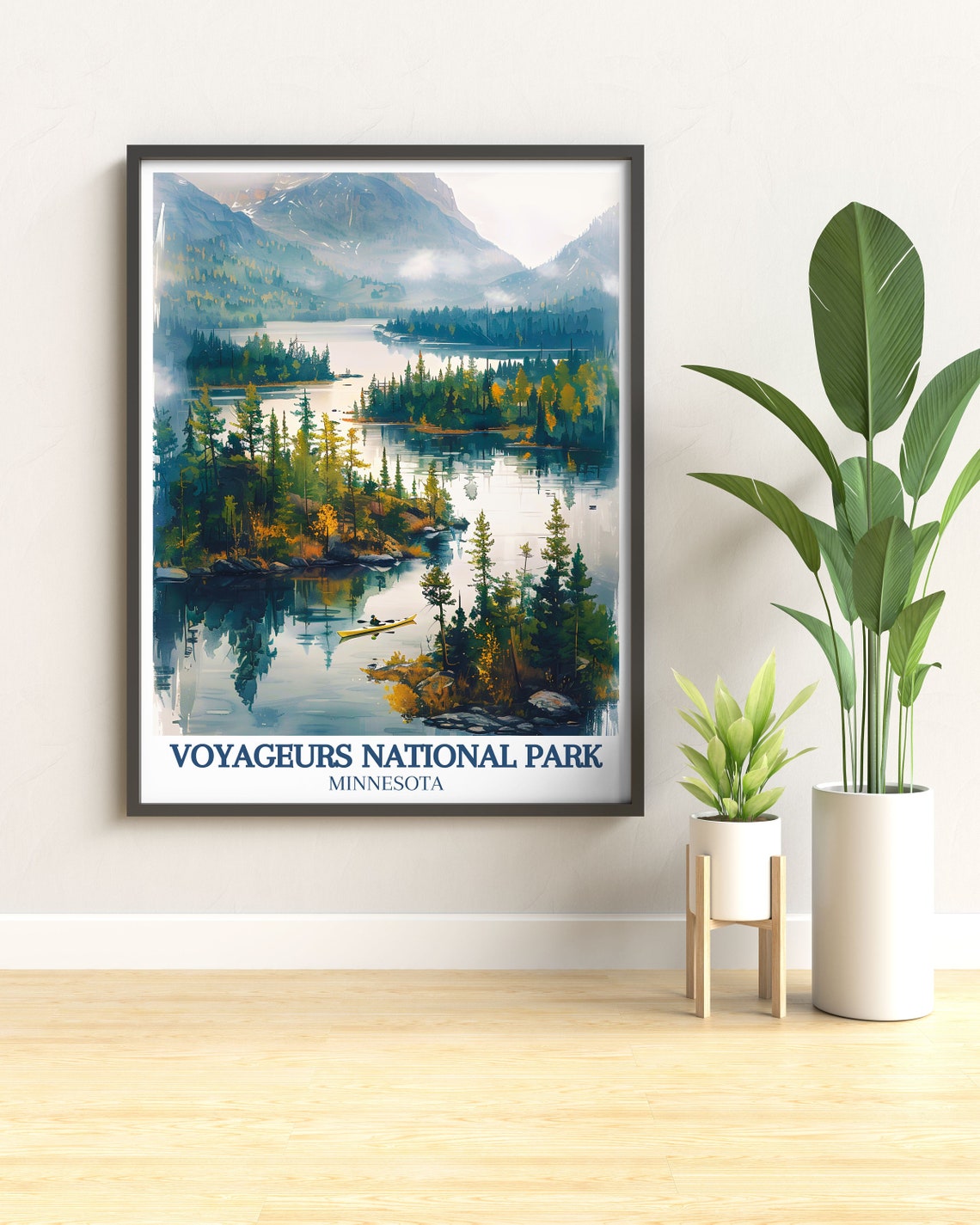 Voyageurs National Park Canoe on Still Lake Minnesota Poster - Image 3