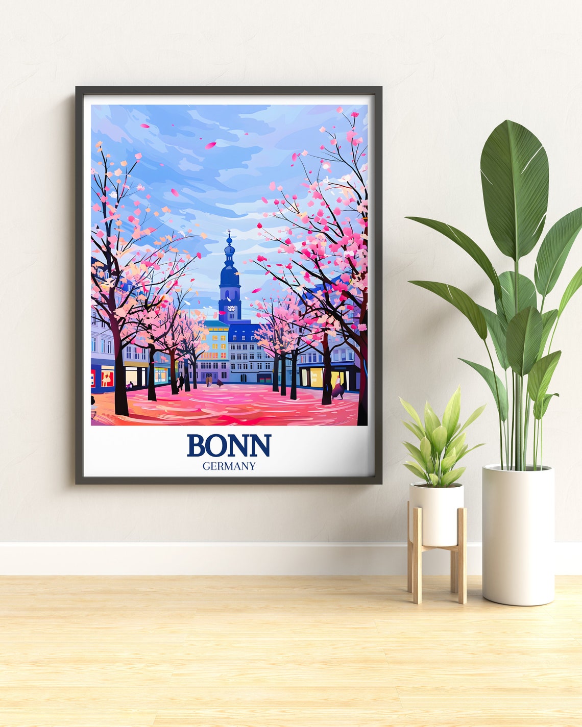 Bonn Cherry Blossom Poster Germany Old Town Spring Street Art - Image 2