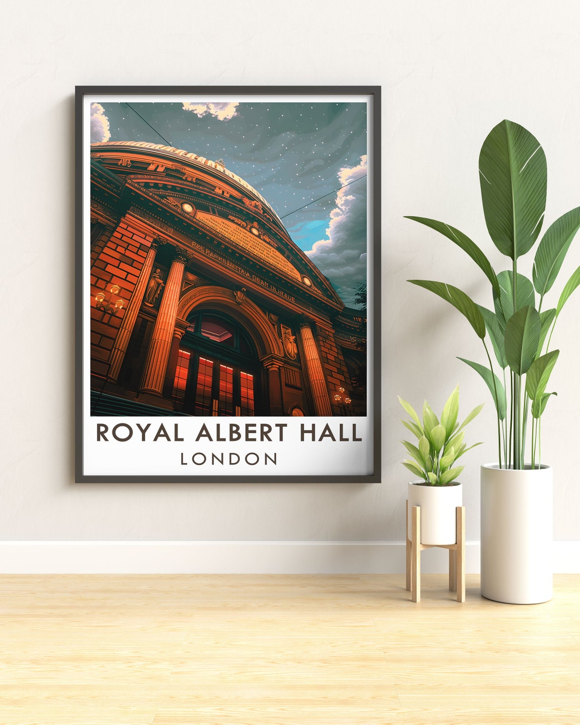 Royal Albert Hall London Entrance Starry Illuminated Night Poster - Image 3