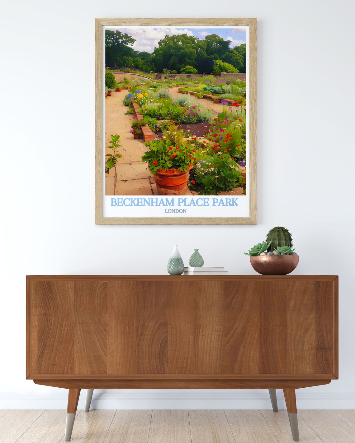 Beckenham Place Park London Blooming Garden Path Retro Poster - Image 3