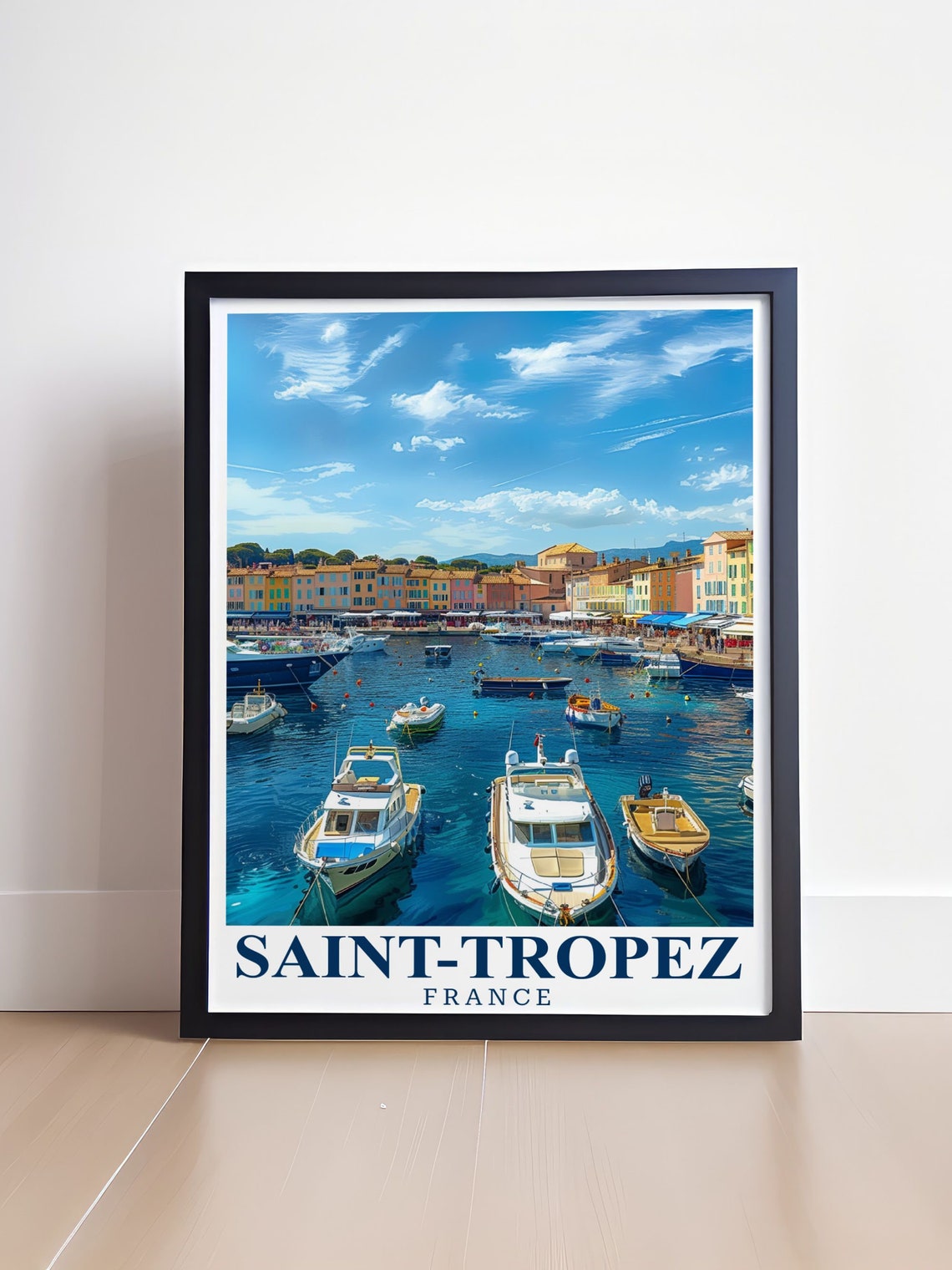 Saint-Tropez France Old Port Harbor Boats Bright Summer Day Poster - Image 4