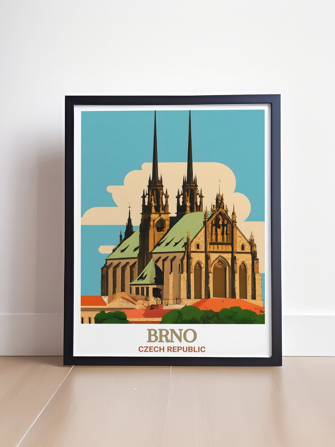 Brno Cathedral of St Peter and Paul Gothic Spires Czech Poster - Image 4