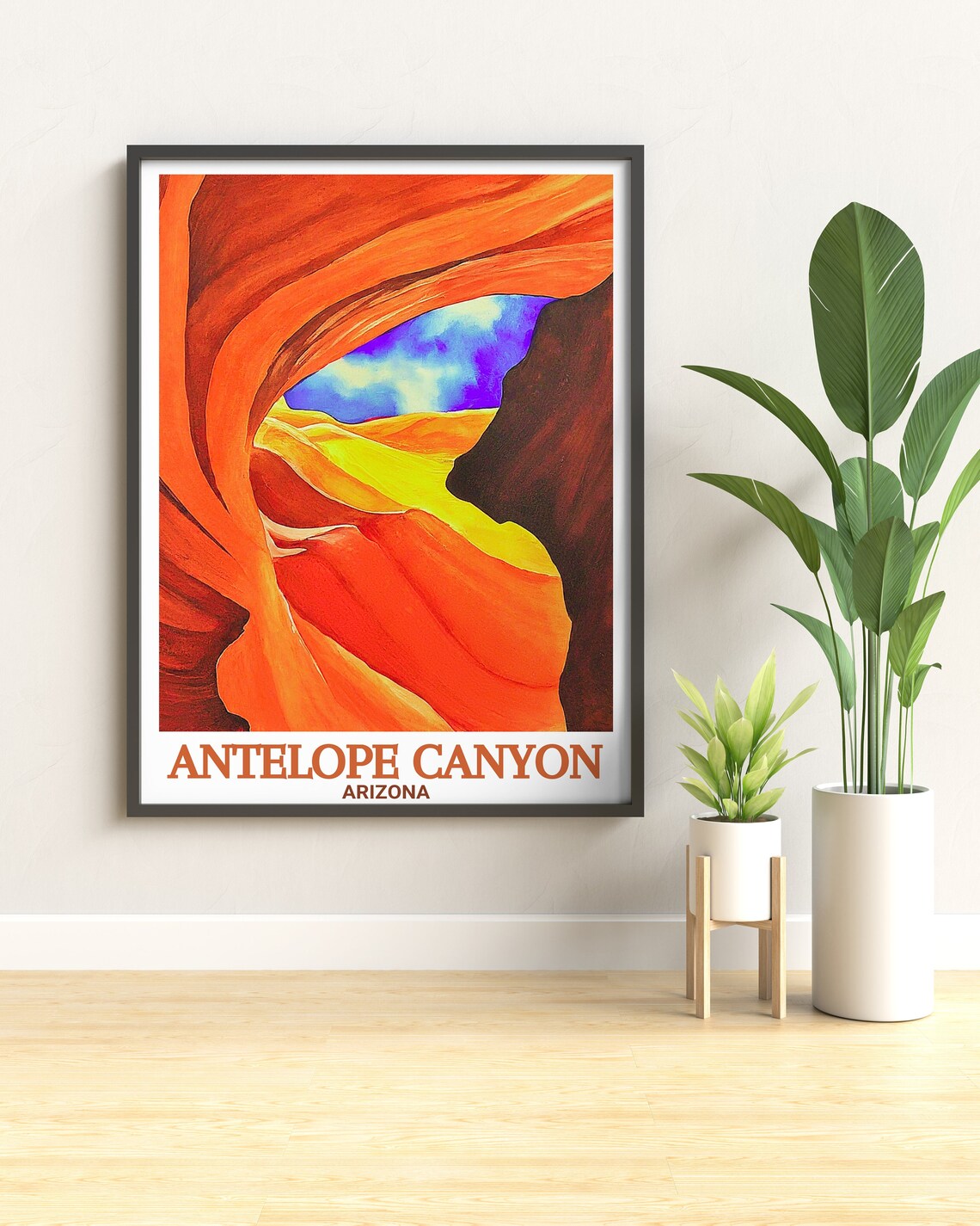 Antelope Canyon Swirling Slot Canyon Orange Curves Arizona Poster - Image 3