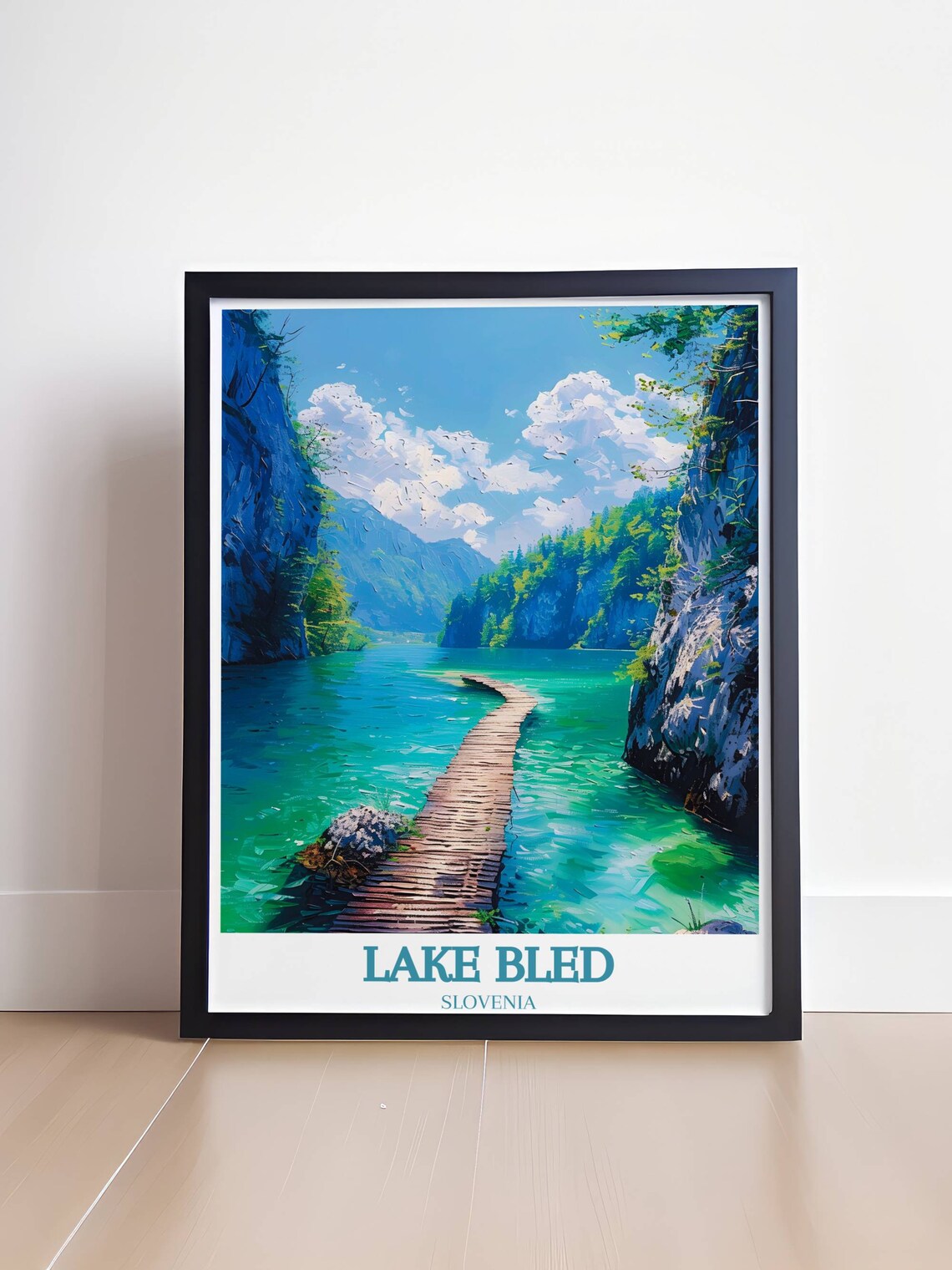 Vintgar Gorge Wooden Boardwalk Over Turquoise River Slovenia Poster - Image 4
