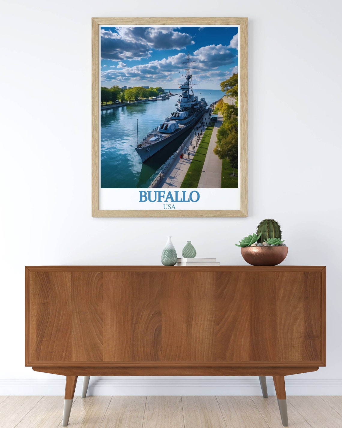 Buffalo USA Naval Military Park Battleship On The Waterfront Poster - Image 3
