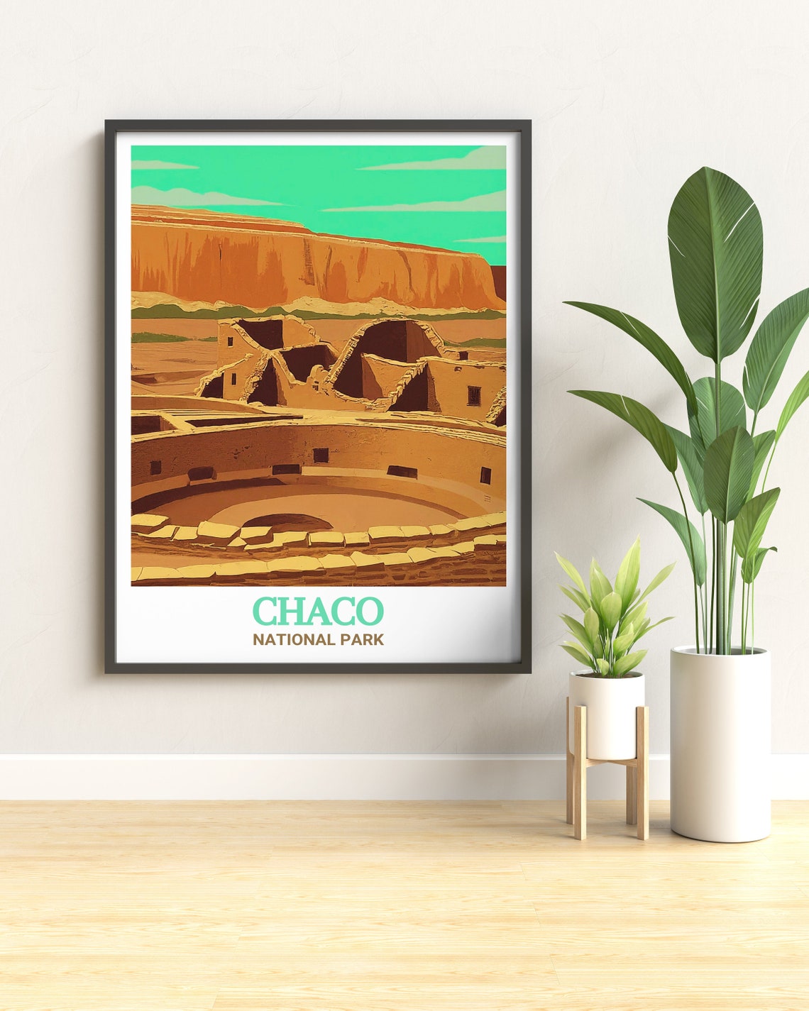 Chaco National Park Casa Rinconada Great Kiva Sunset Travel Poster - Image 3