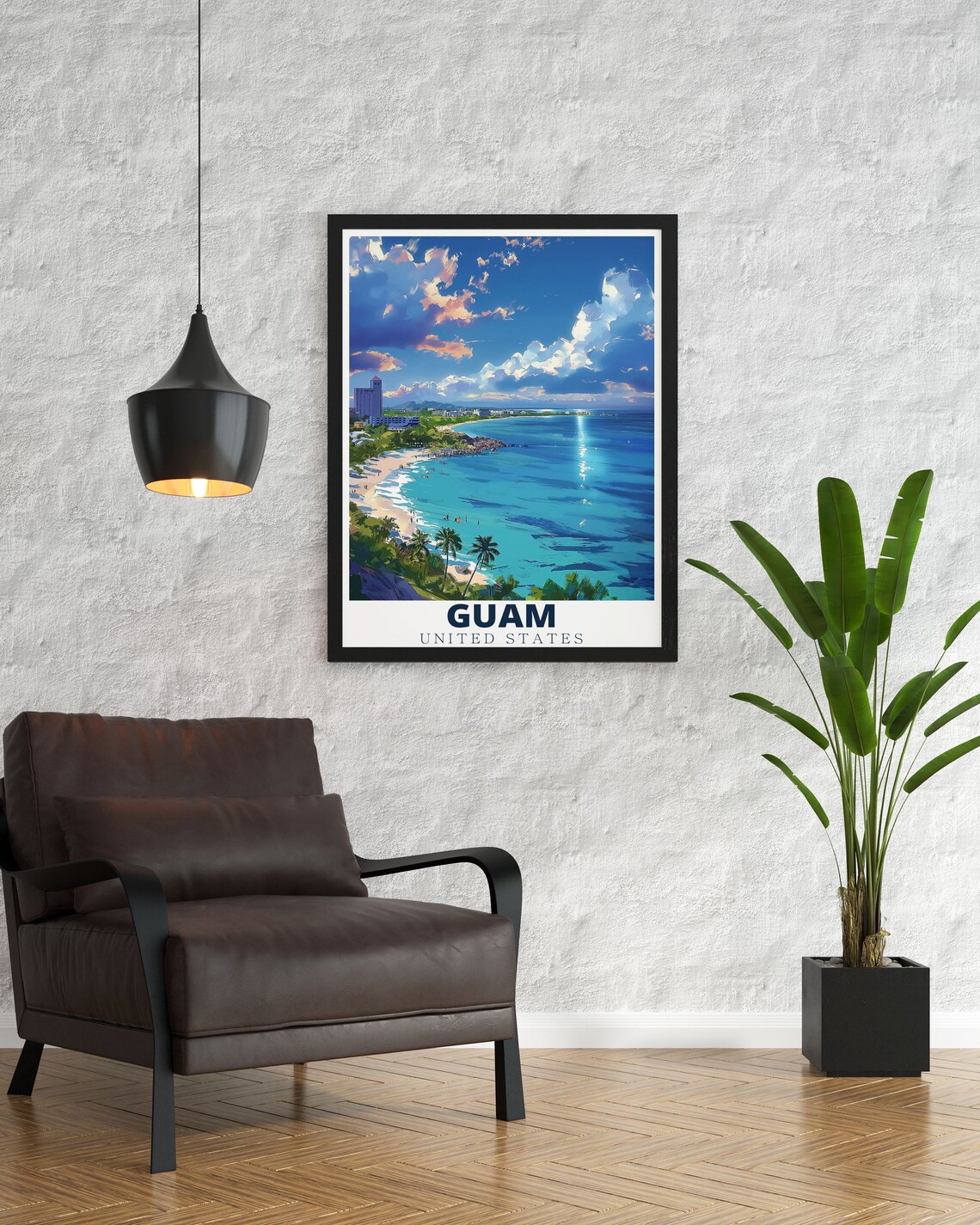 Guam Tumon Bay Travel Poster, Island Home Decor - Image 2