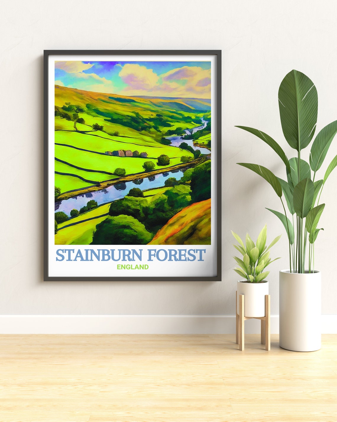 Stainburn Forest Washburn Valley River Rolling Green Hills Poster - Image 3