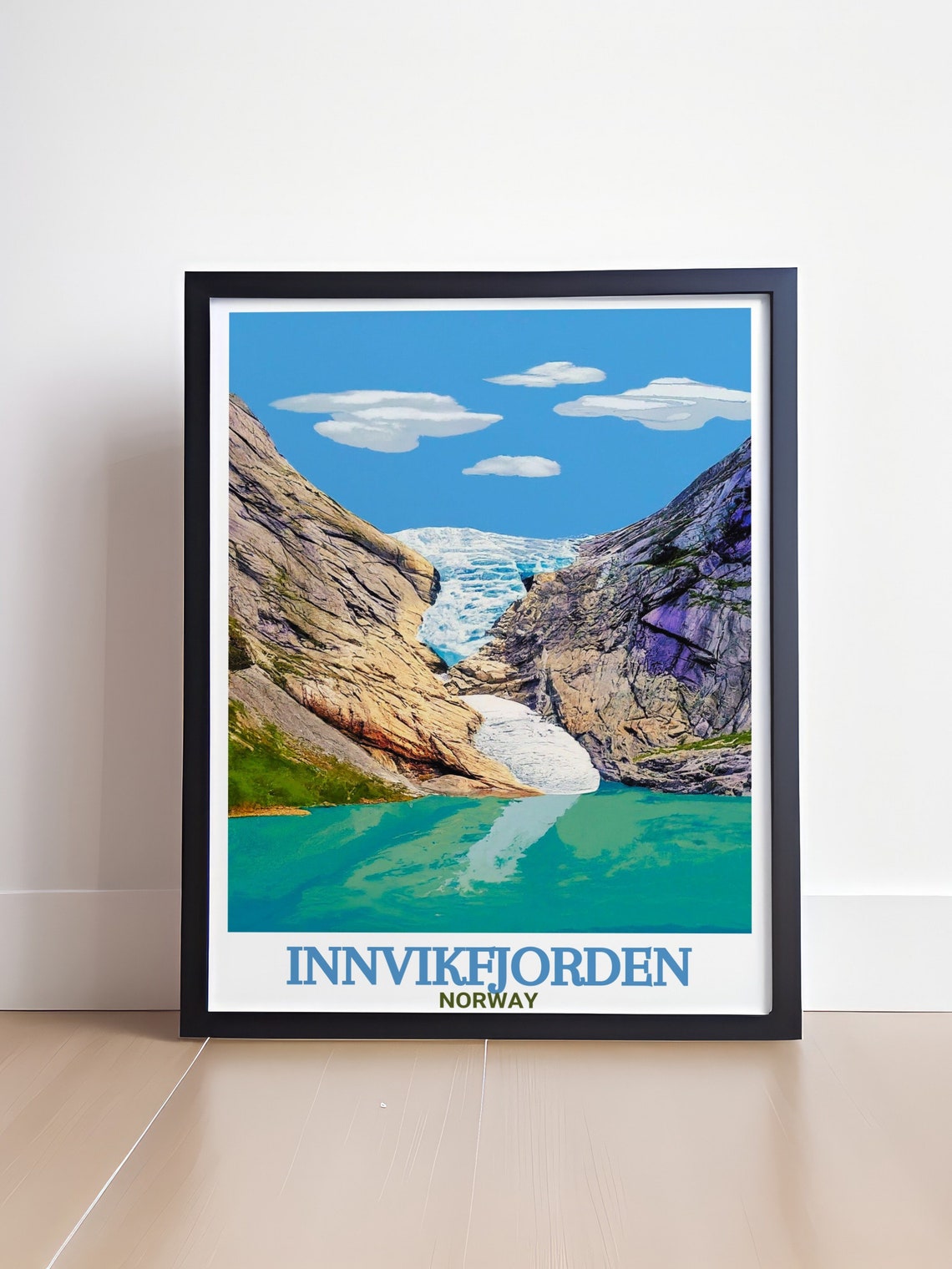 Innvikfjorden Norway Briksdalsbreen Glacier Turquoise Fjord Poster - Image 4