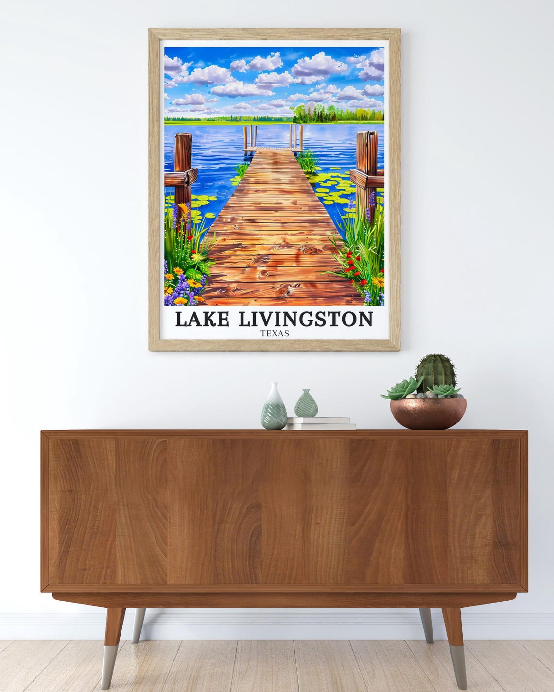 Lake Livingston Travel Print Lake Livingston State Park Poster Polk County Travel Art Lake Livingston Print Texas Wall Art - Image 3