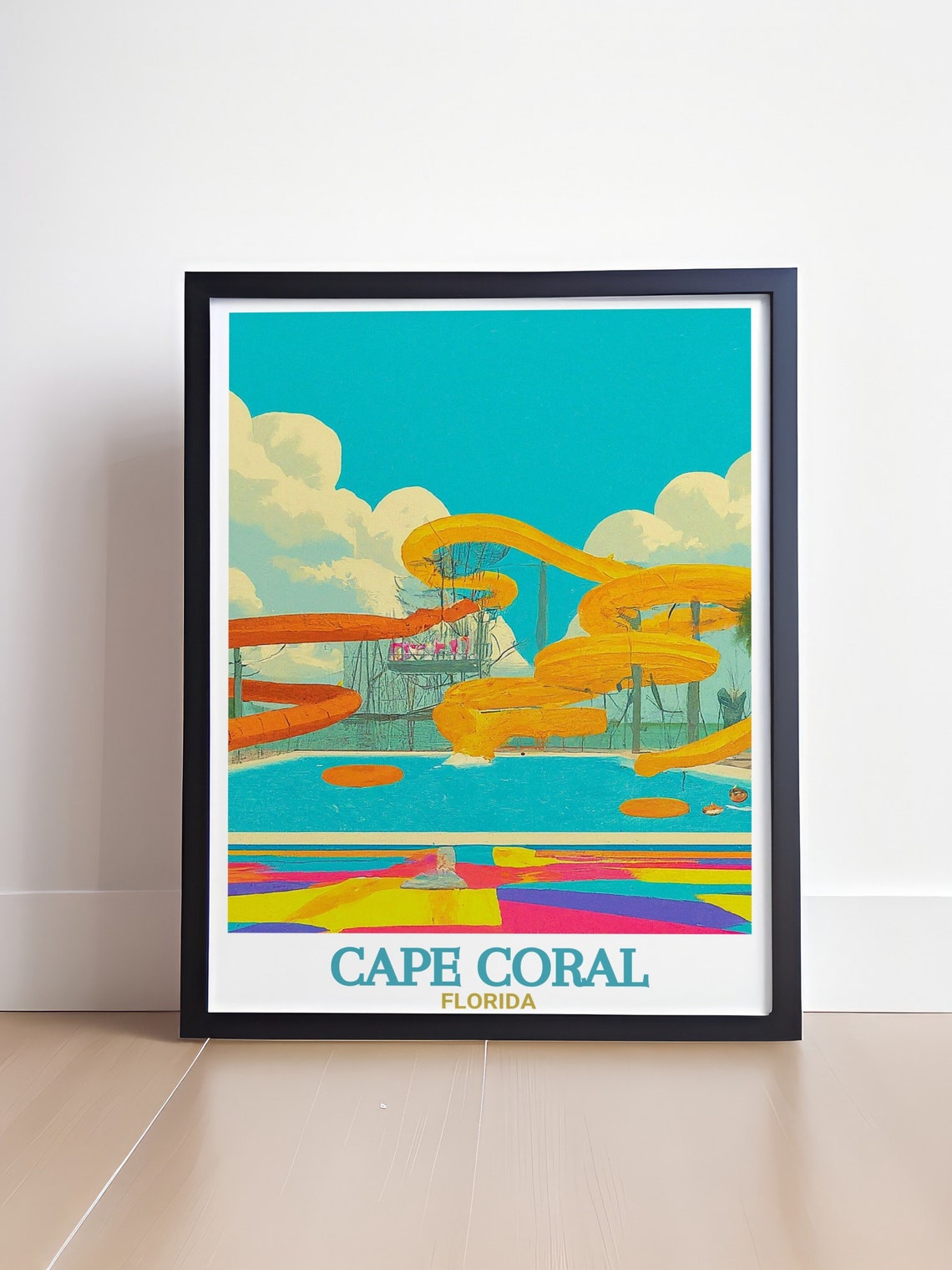 Cape Coral Travel Print Sun Splash Family Waterpark Art Sun Splash Family Waterpark Gifts Cape Coral Wall Art - Image 4