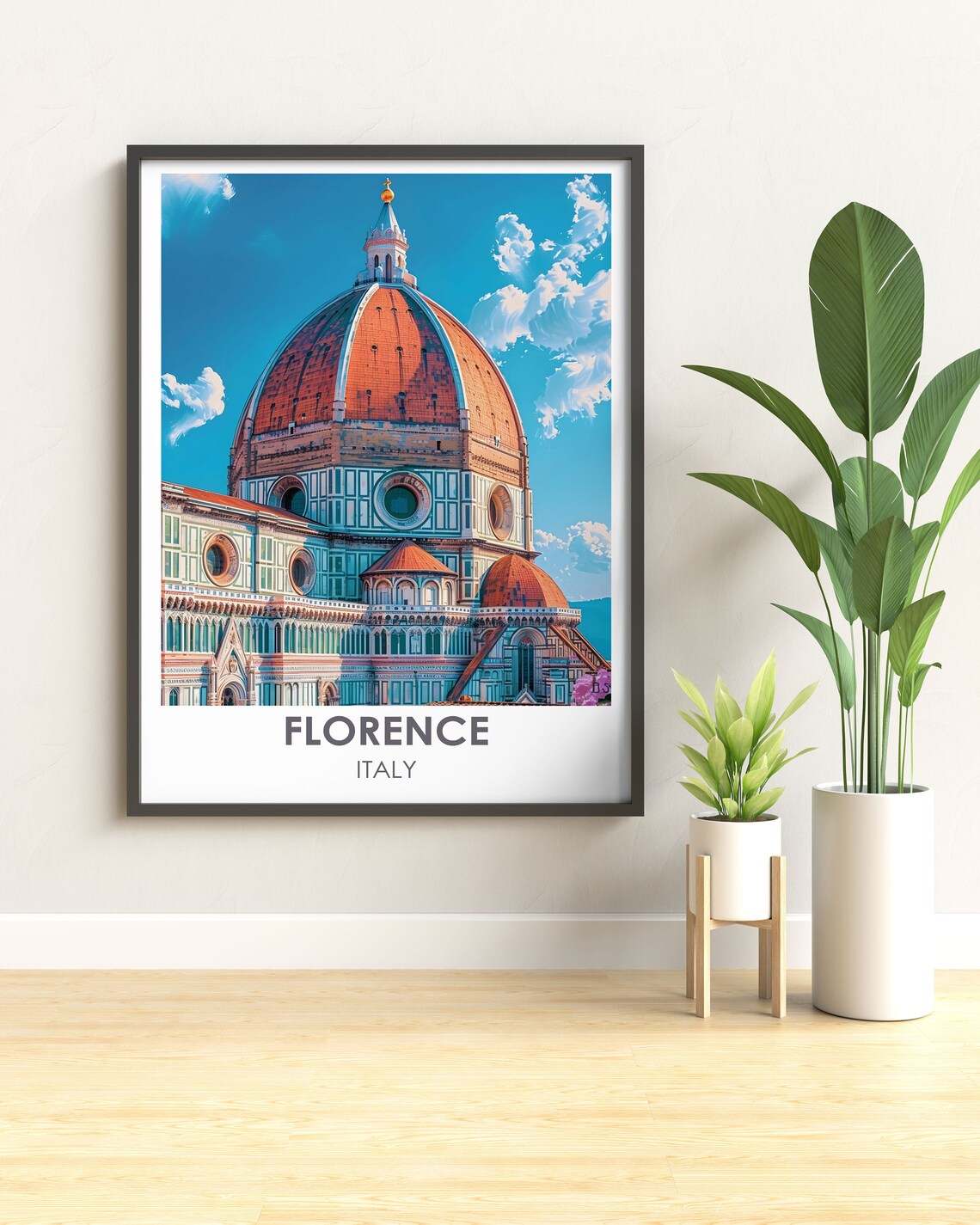 Florence Italy Cathedral Dome Close-Up Against Blue Sky Poster - Image 2