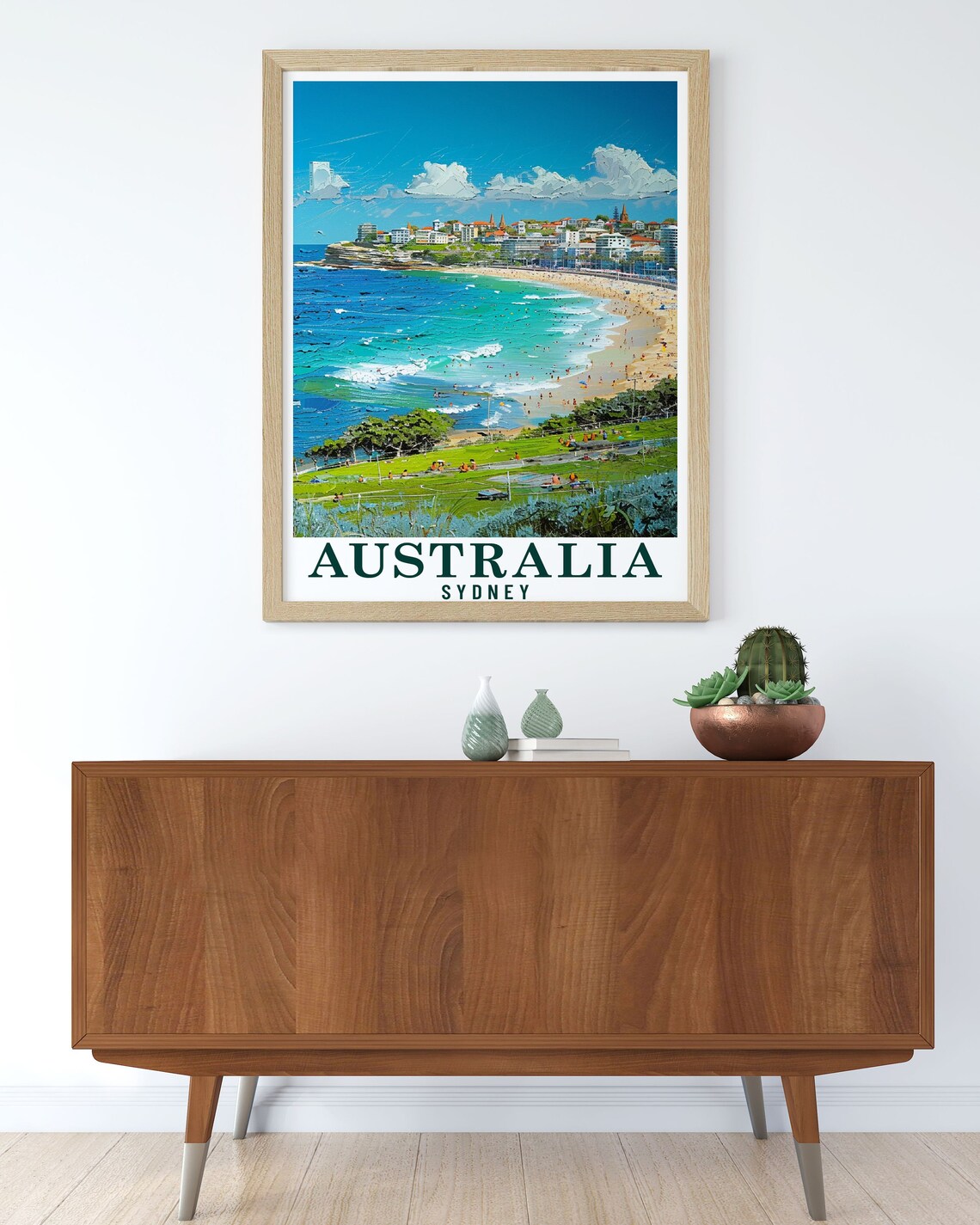 Bondi Beach Sydney Aerial Coastal Scene Australia Travel Poster - Image 3