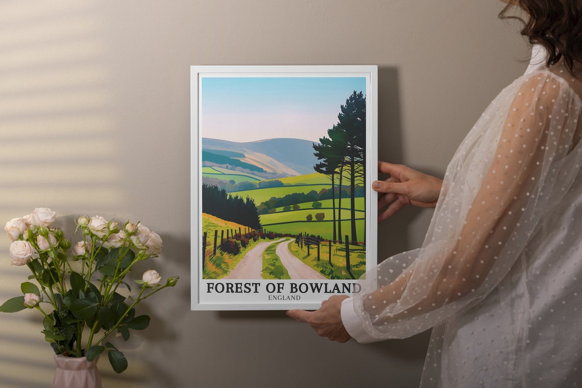 Forest Of Bowland Country Lane Rolling Hills England Travel Poster - Image 2