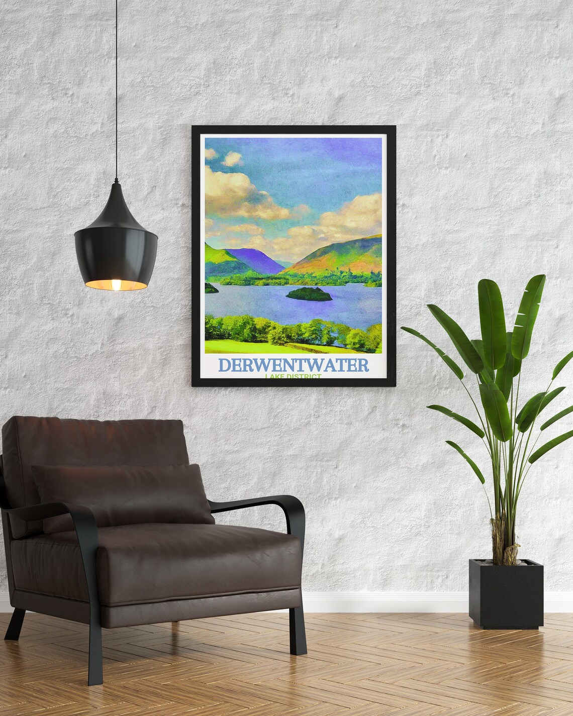 Derwentwater Lake District Lake Islands Fells Scenic View Poster - Image 2