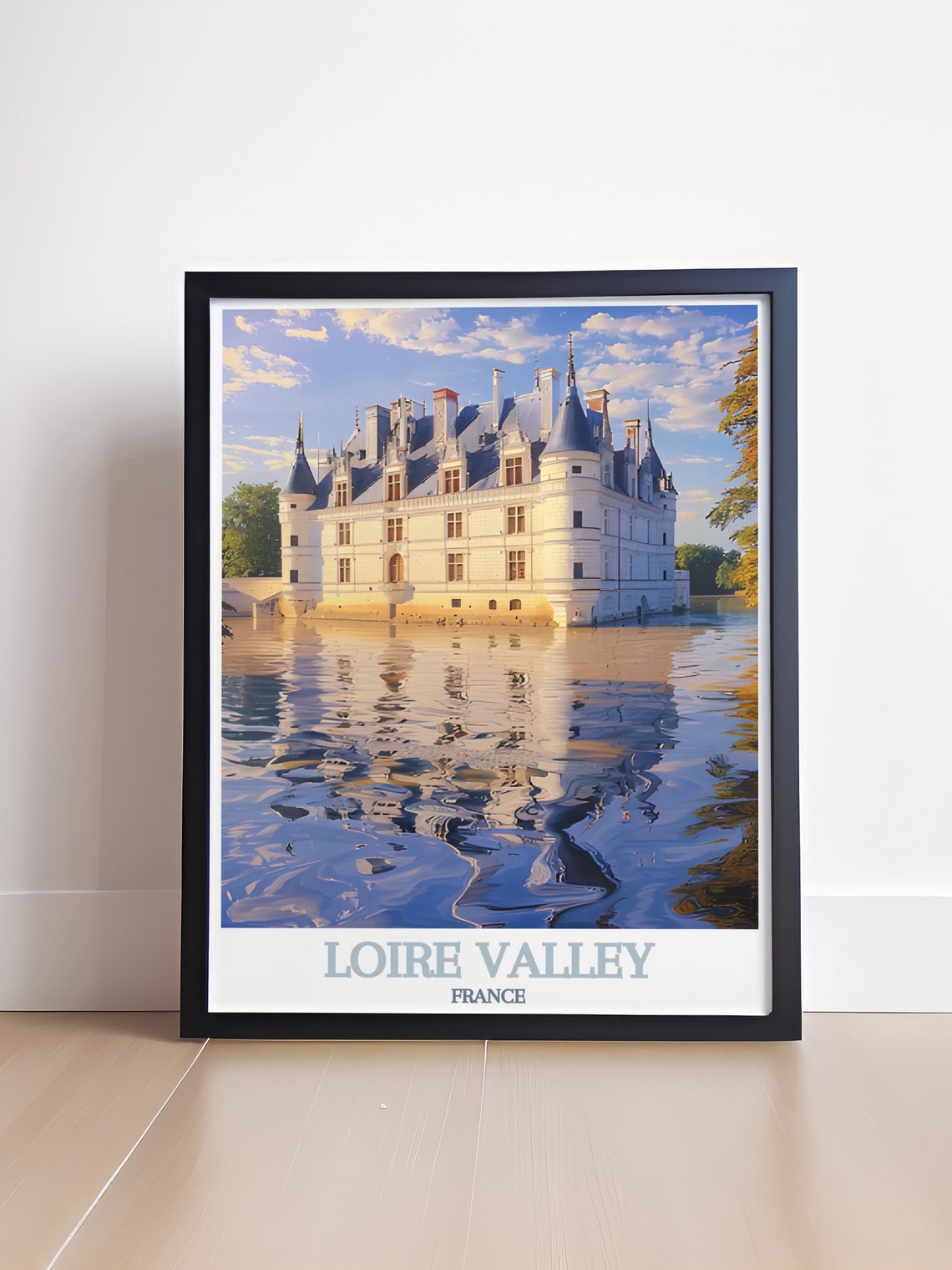 Loire Valley France Azay-le-Rideau Chateau Reflection Poster - Image 4