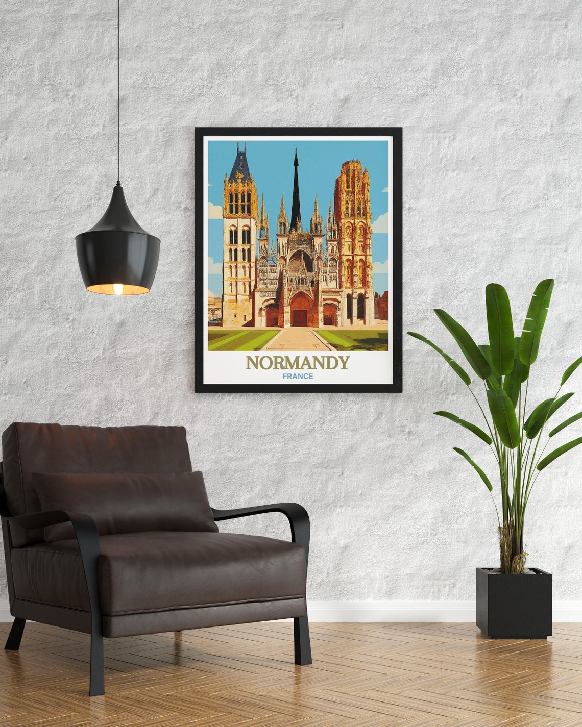 Normandy France Rouen Cathedral Gothic Architecture Travel Poster - Image 3
