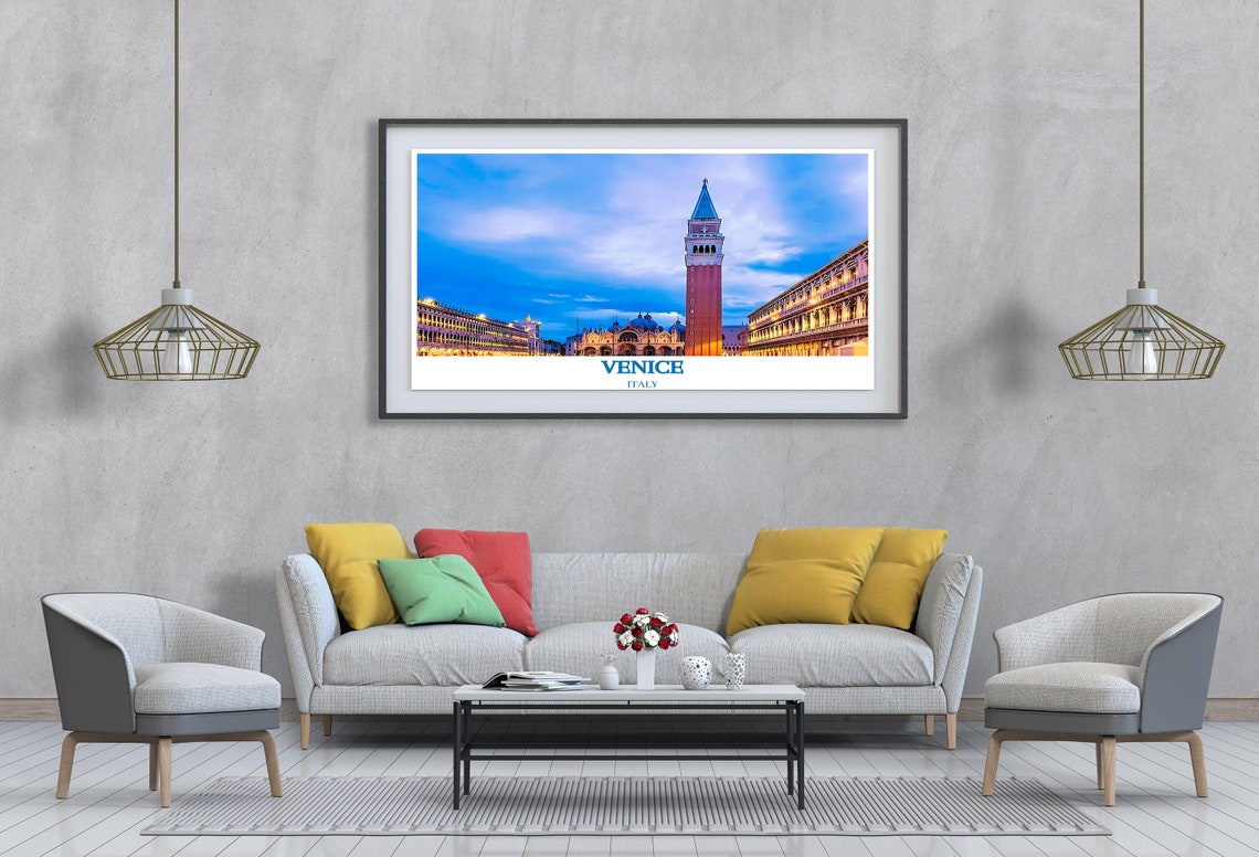 Venice St Marks Square Campanile Twilight Italy Landmark Poster - Image 4