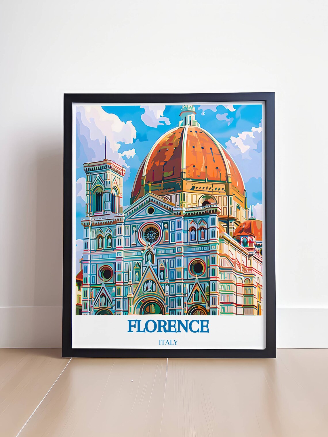 Florence Duomo Red Dome Colorful Italy Cathedral Art Travel Poster - Image 4