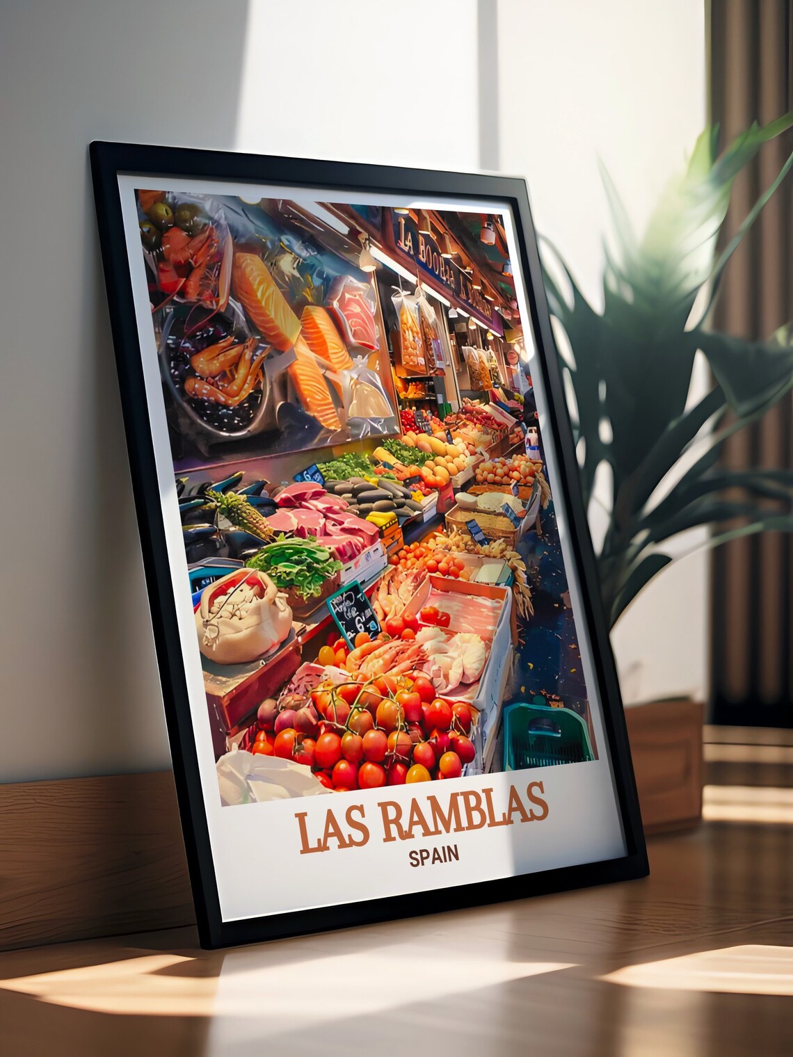 Las Ramblas La Boqueria Food Market Spain Travel Charming Poster - Image 3