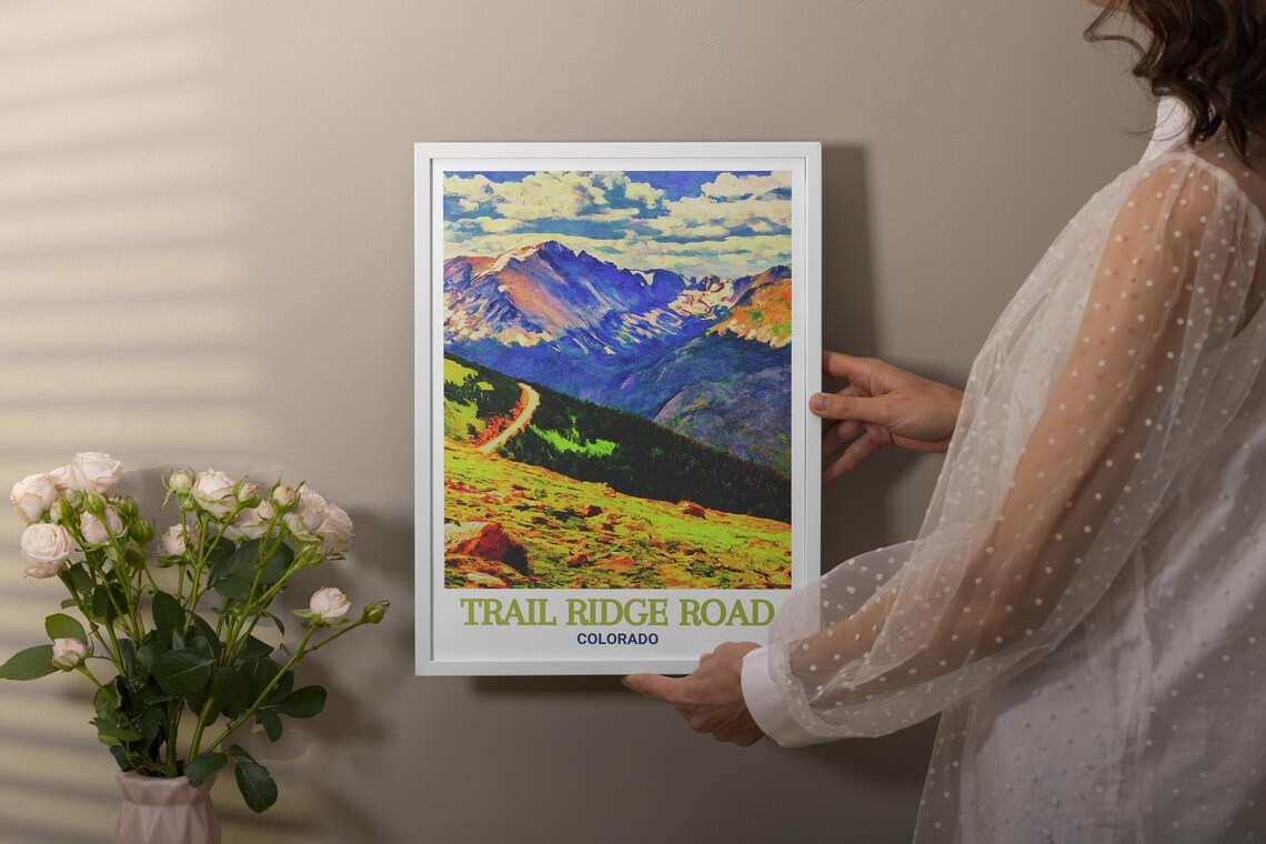 Trail Ridge Road Rocky Mountain Alpine Vista Colorado Painterly Travel Poster - Image 2