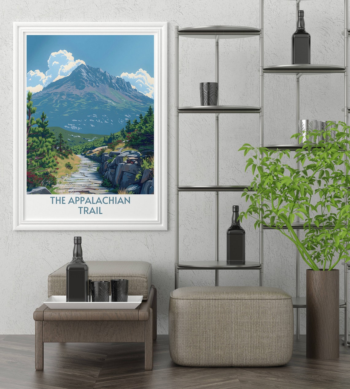 The Appalachian Trail Rocky Mountain Path Through Pine Forest Poster - Image 2