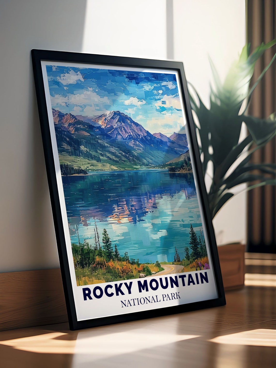 Rocky Mountain National Park Alpine Lake Reflection Travel Poster - Image 2