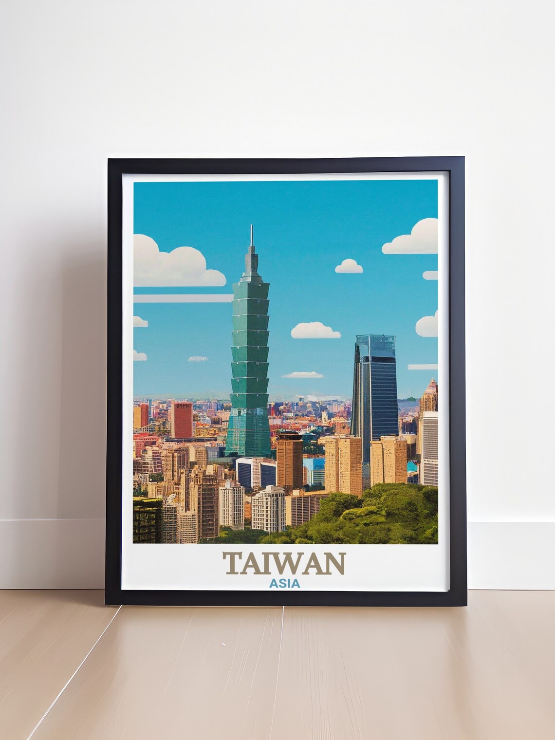Taipei 101 Tower Grand Downtown Skyline Taiwan Asia Travel Poster - Image 4