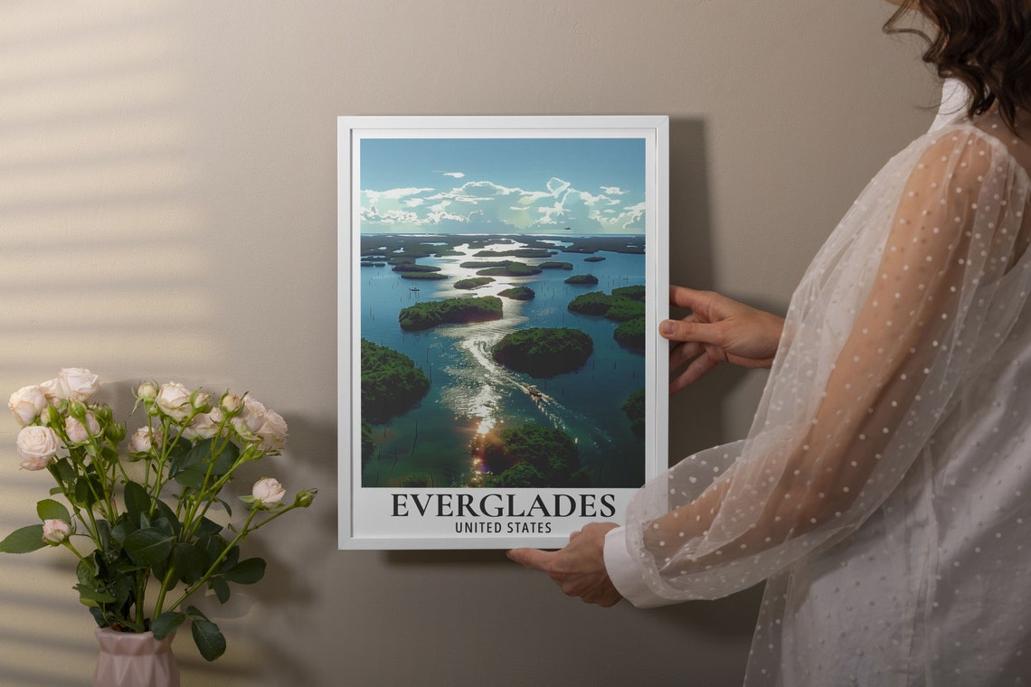 Everglades Florida Aerial View Mangrove Islands Nature Poster - Image 3