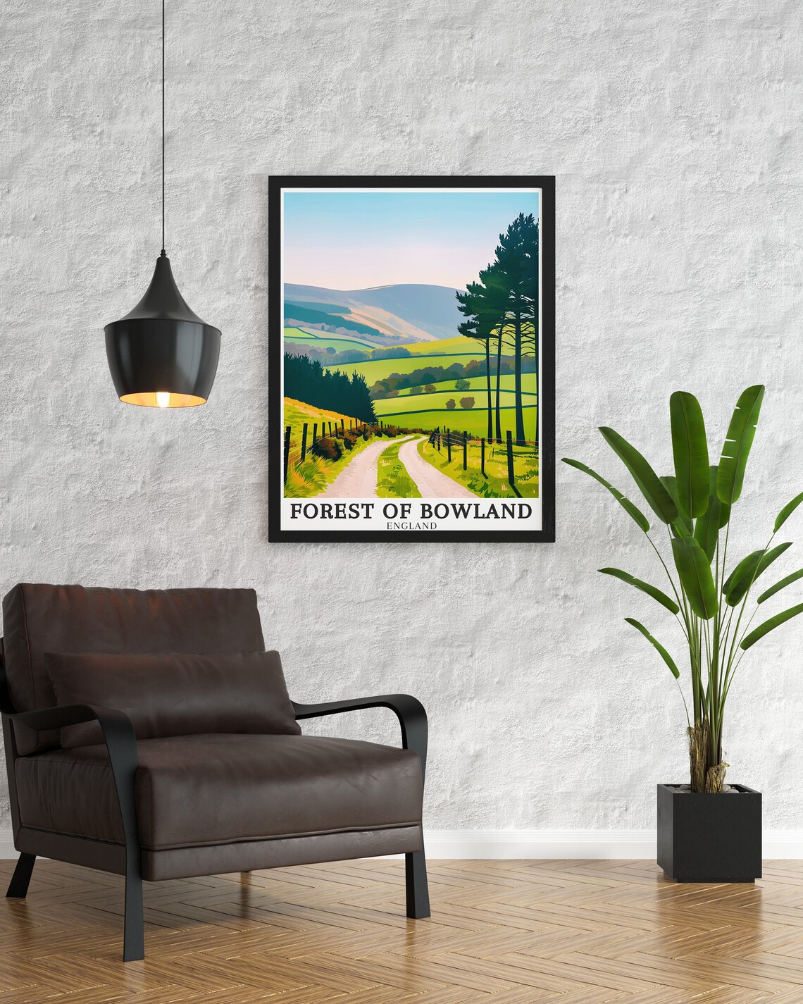 Forest Of Bowland Country Lane Rolling Hills England Travel Poster - Image 3