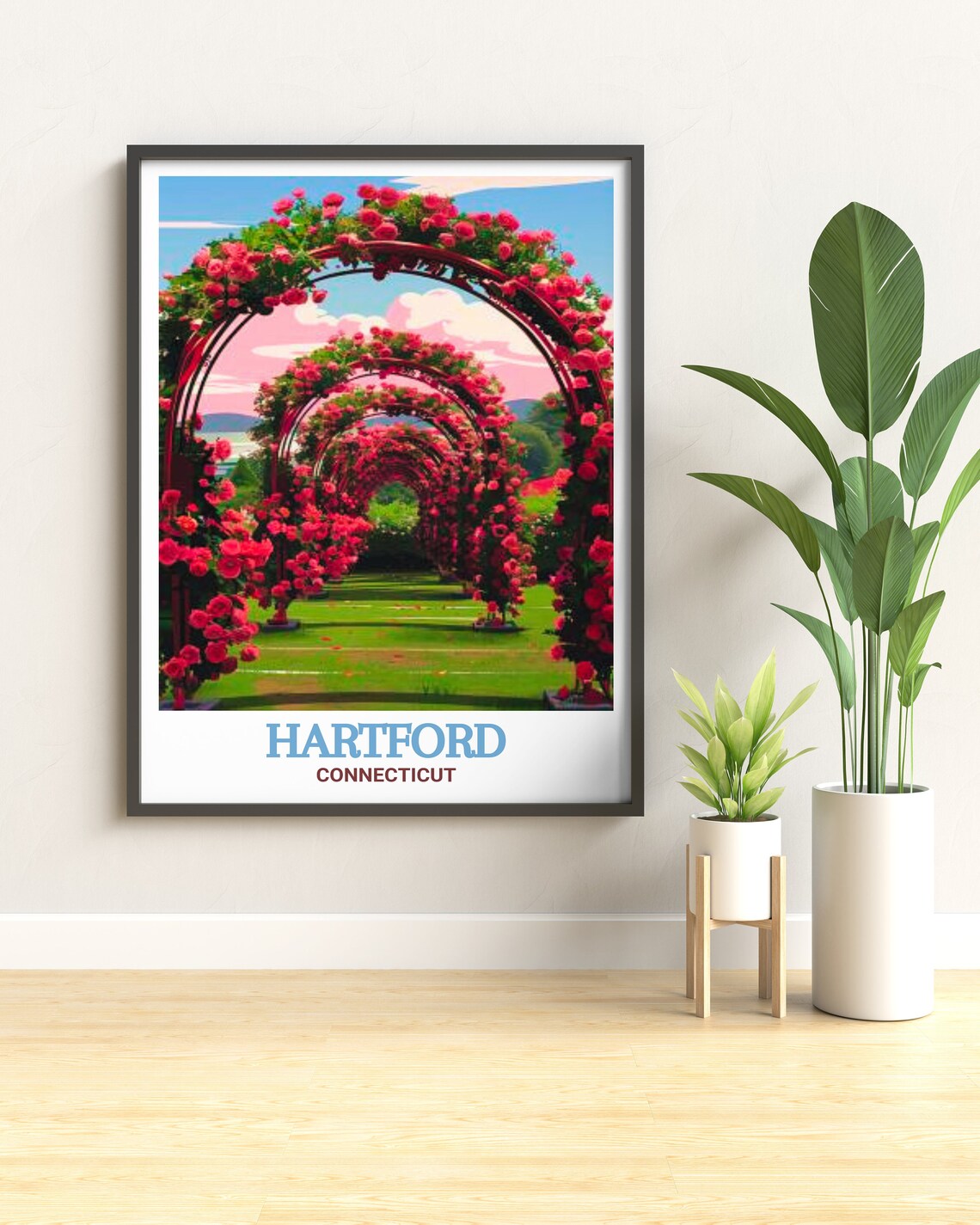 Hartford Connecticut Elizabeth Park Rose Garden Travel Poster - Image 2