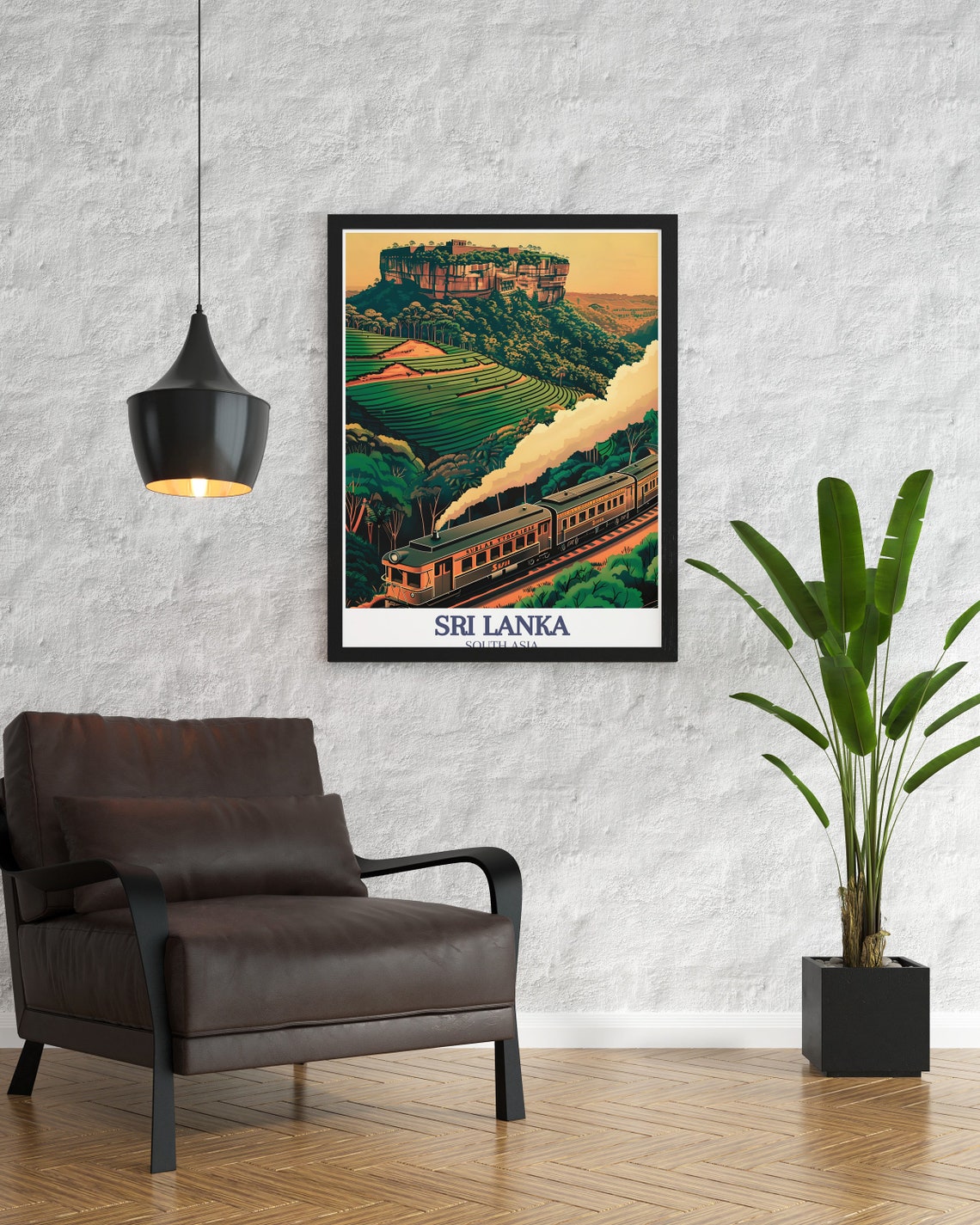 Sri Lanka Sigiriya Rock Tea Terraces Scenic Mountain Train Poster - Image 3