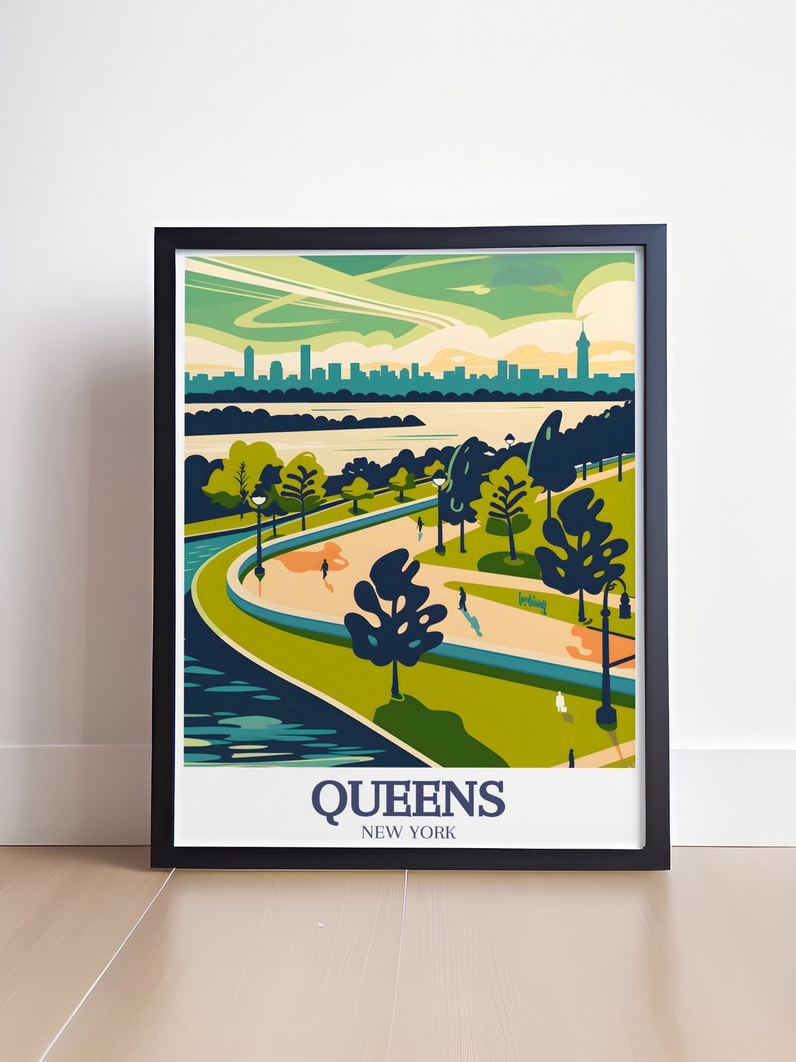 Gantry Plaza State Park Queens Green Riverfront Scene Poster - Image 4