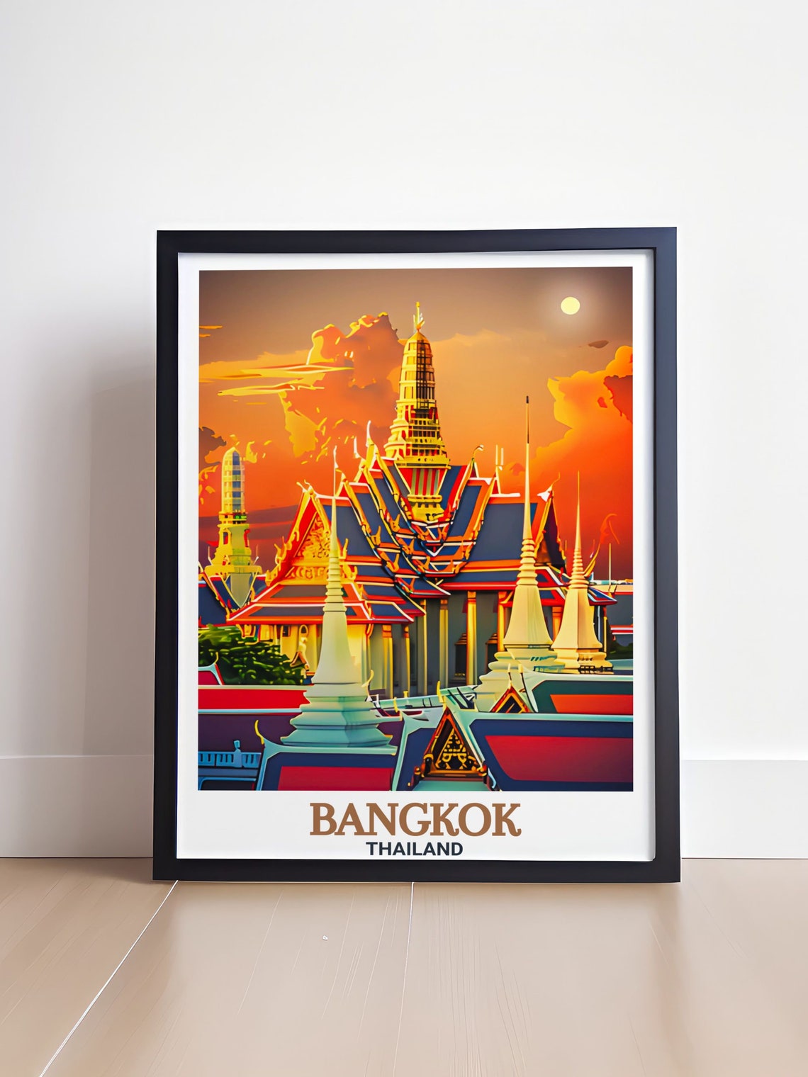 Bangkok Wall Art Grand Palace Travel Poster Bangkok Wall Decor Bangkok Travel Art Grand Palace Print And Bangkok Artwork - Image 4