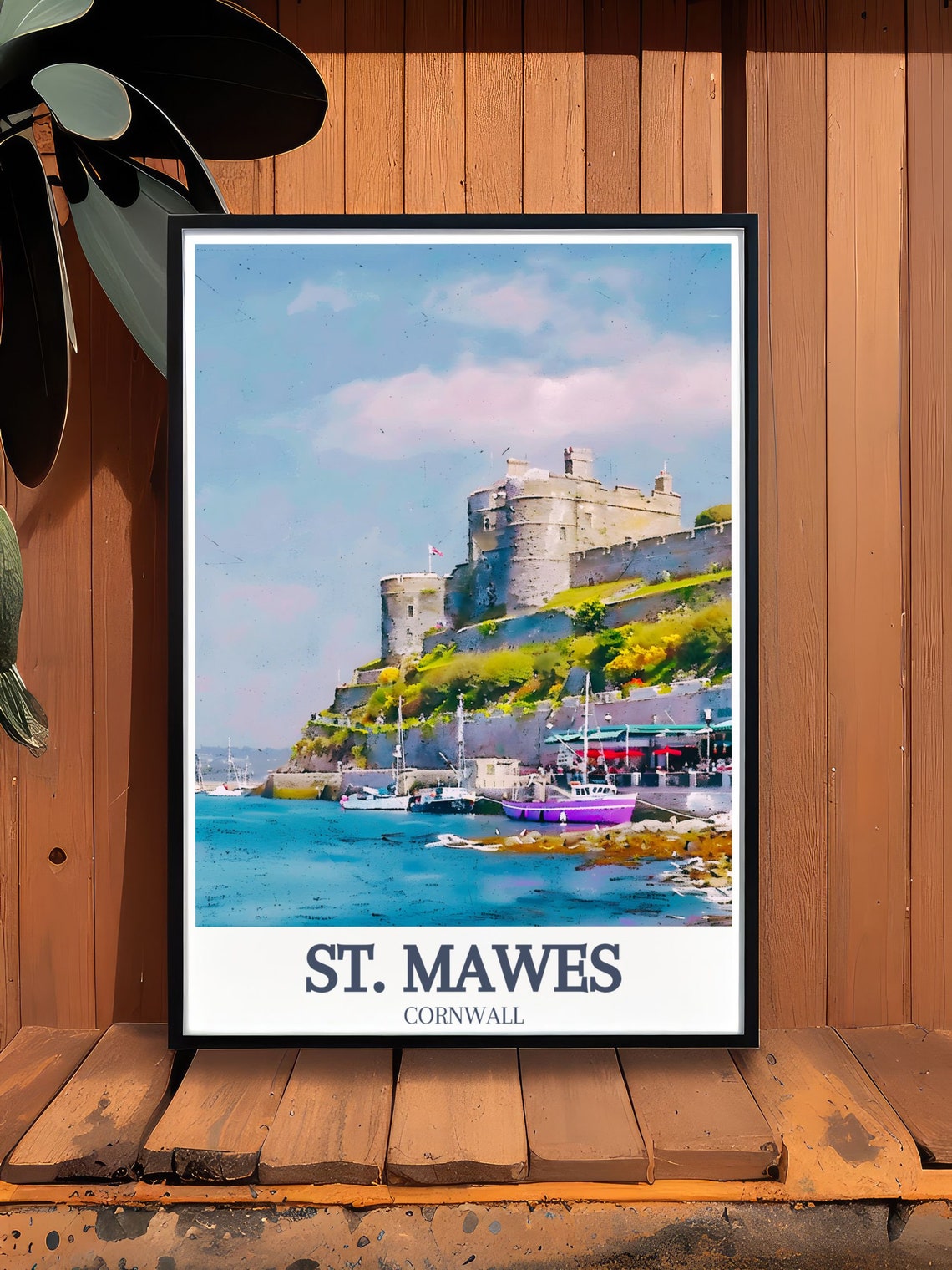 St Mawes Castle Above The Harbour Cornwall Coastal Scene Poster - Image 2