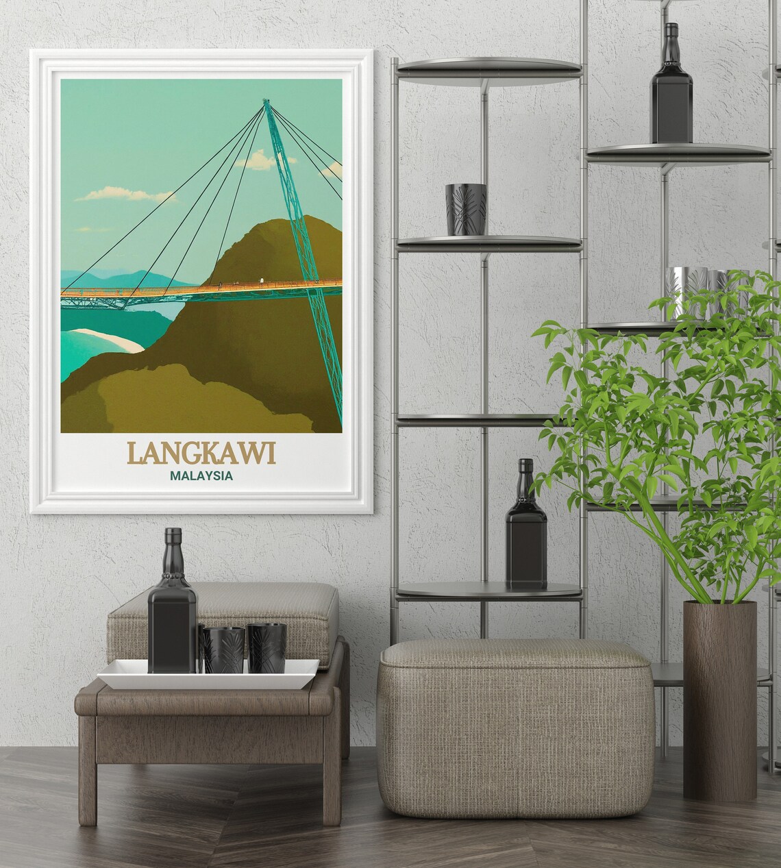 Langkawi Sky Bridge Curved Cable Bridge Malaysia Travel Poster - Image 3