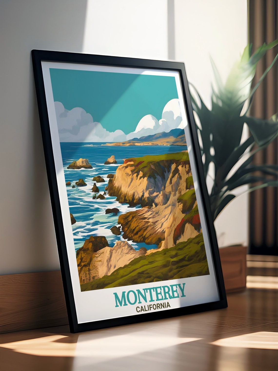 Monterey California 17 Mile Drive Rugged Coastline Travel Poster - Image 3