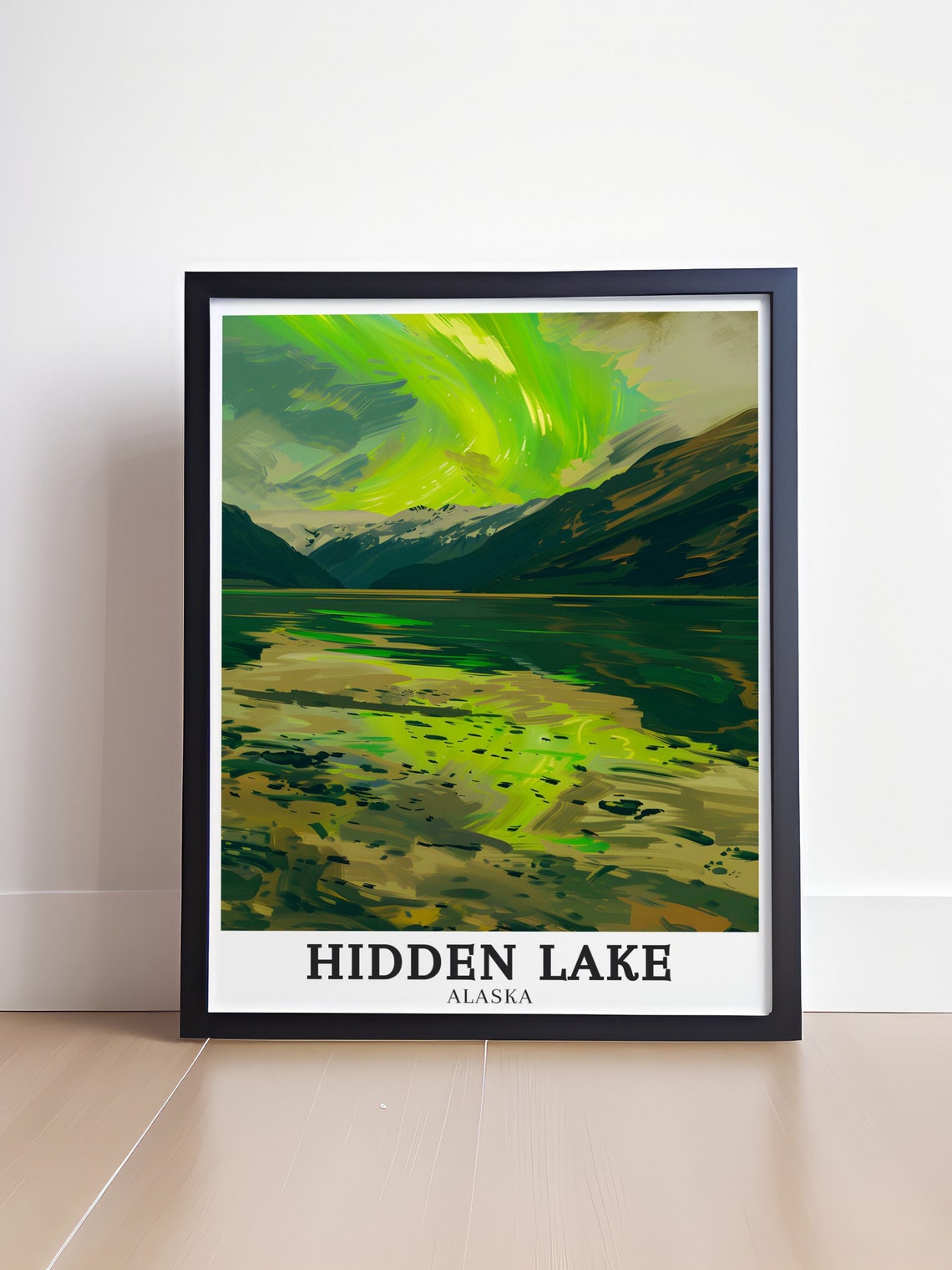 Hidden Lake Travel Art Kenai Fjords And Northern Lights Decor Kenai Fjords National Park Gift Hidden Lake Poster - Image 4