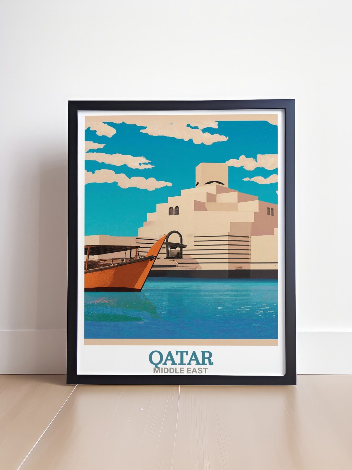 Qatar Middle East Museum of Islamic Art Doha Waterfront Travel Poster - Image 4