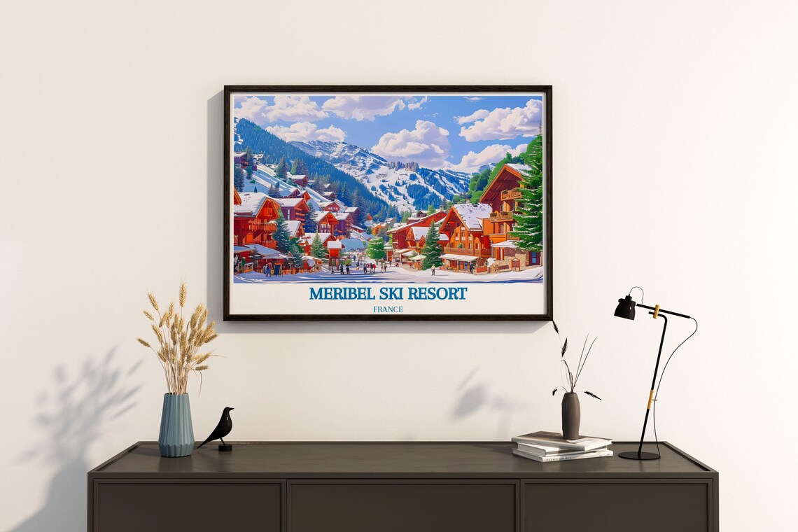 Meribel France Ski Resort Snowy Alpine Village Winter Poster - Image 4