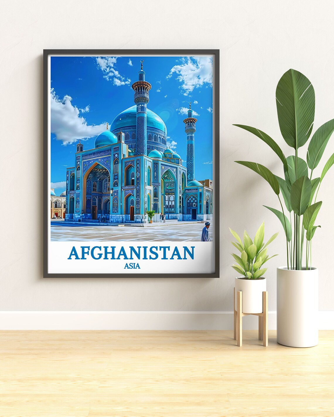 Afghanistan Travel Print, Blue Mosque In Mazaresharif - Image 3