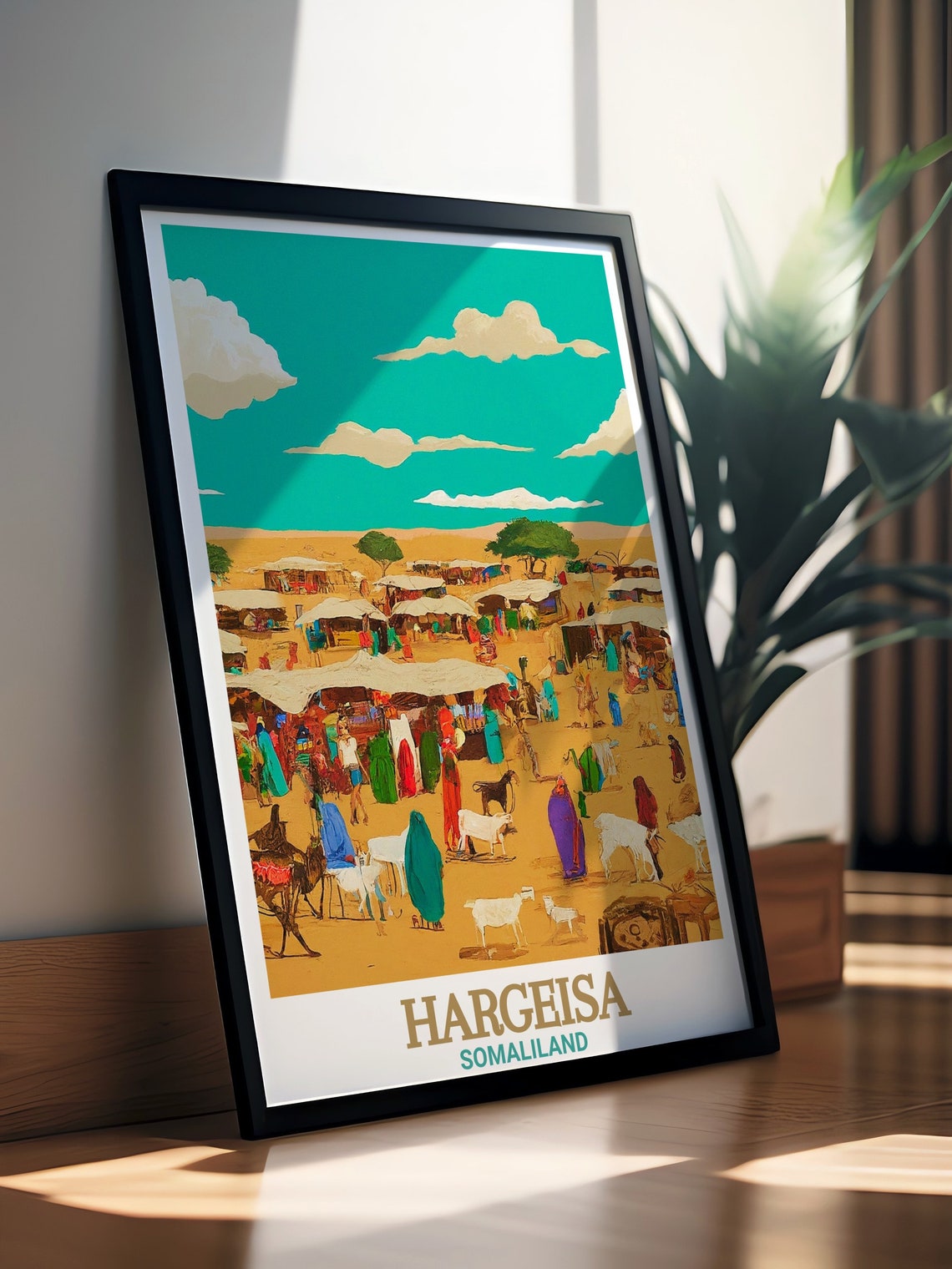 Hargeisa Wall Art Livestock Market Travel Posters Somaliland Travel Print Livestock Market Travel Wall Art - Image 3