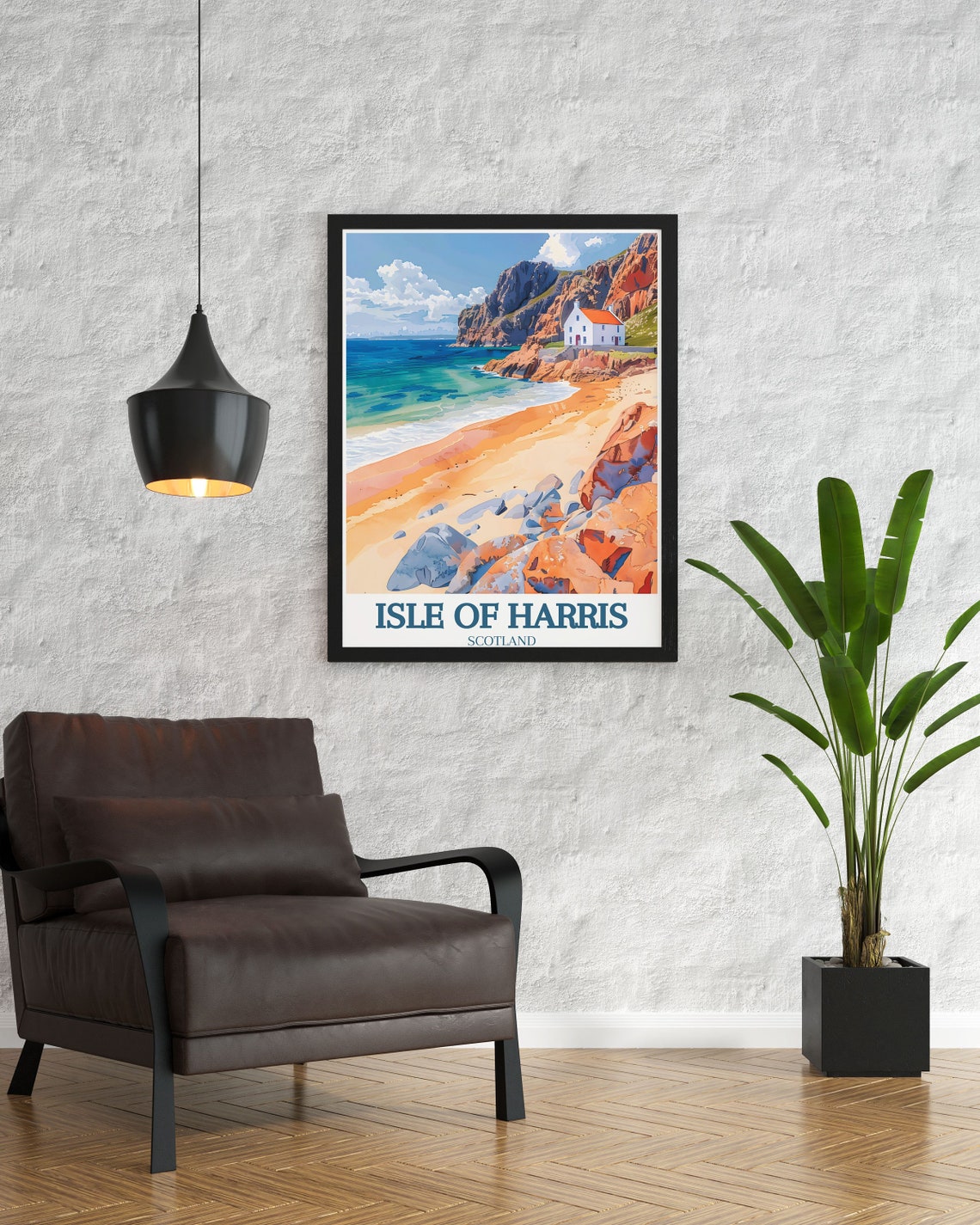 Isle Of Harris White Cottage Beside Rocky Beach Scotland Poster - Image 3