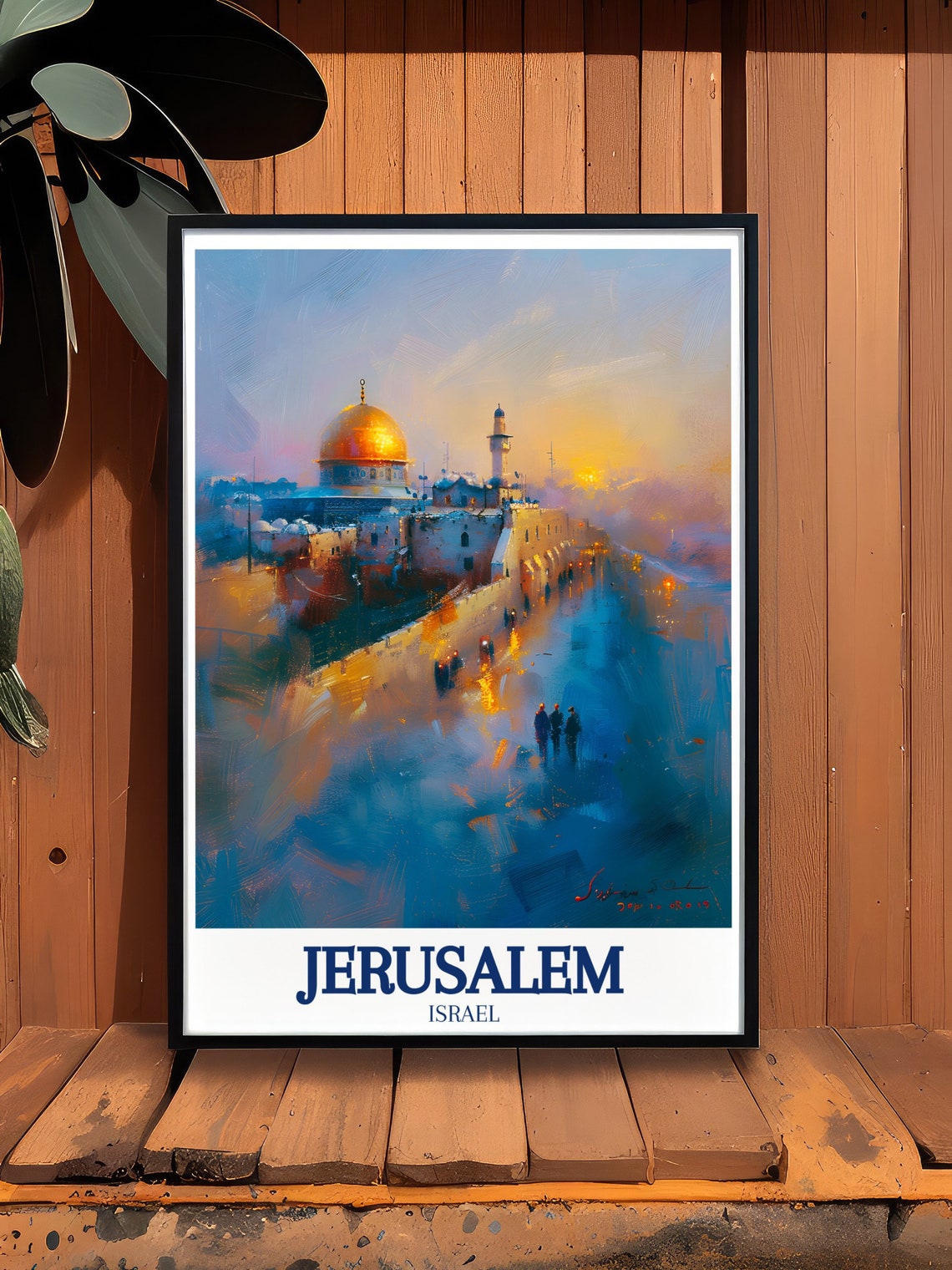 Jerusalem Travel Print The Western Wall Dome Of The Rock Art Print Jerusalem Poster The Western Wall And Dome Of The Rock Travel Poster - Image 3